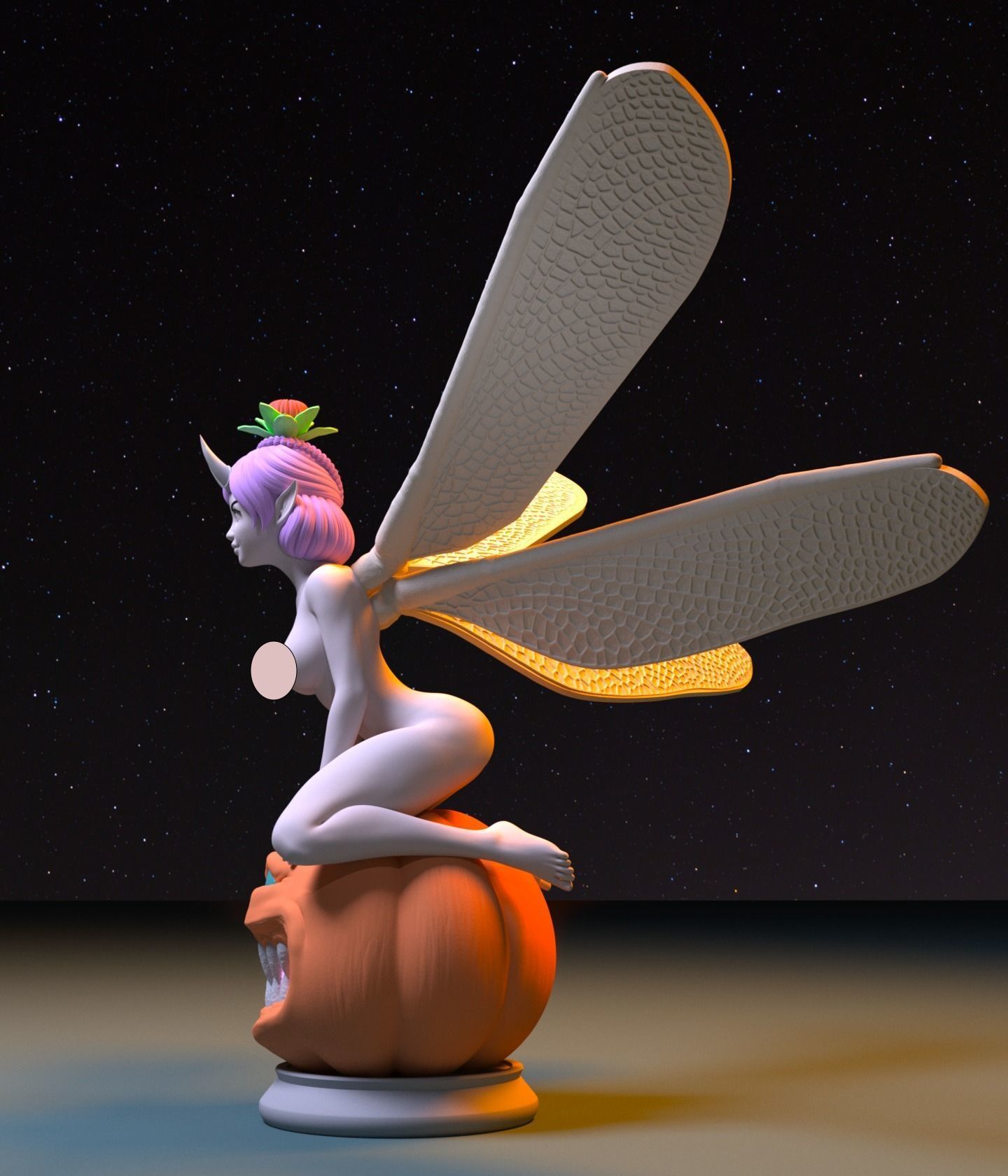 CUTIE DRAGONFLY PRINCESS ON HALLOWEEN 3D print model_5