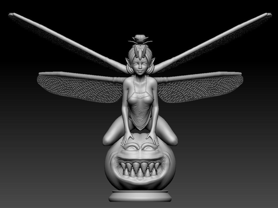 CUTIE DRAGONFLY PRINCESS ON HALLOWEEN 3D print model_10