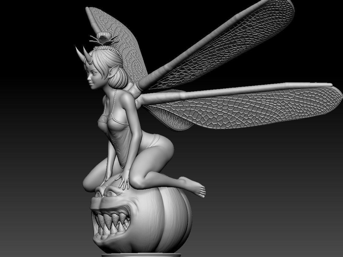 CUTIE DRAGONFLY PRINCESS ON HALLOWEEN 3D print model_15