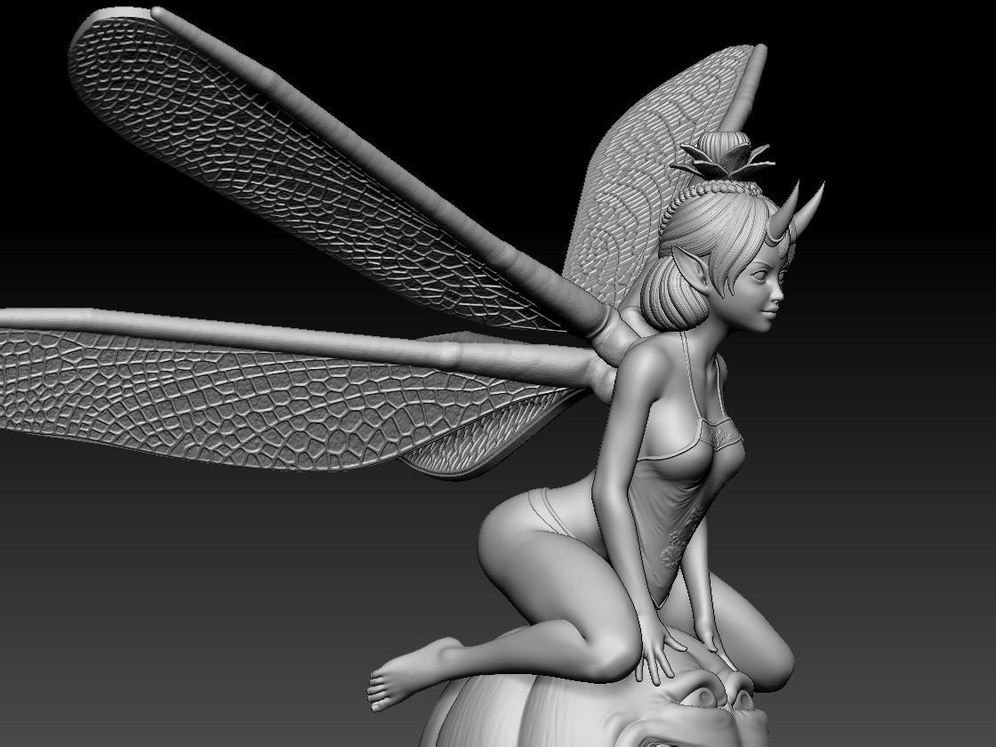 CUTIE DRAGONFLY PRINCESS ON HALLOWEEN 3D print model_13