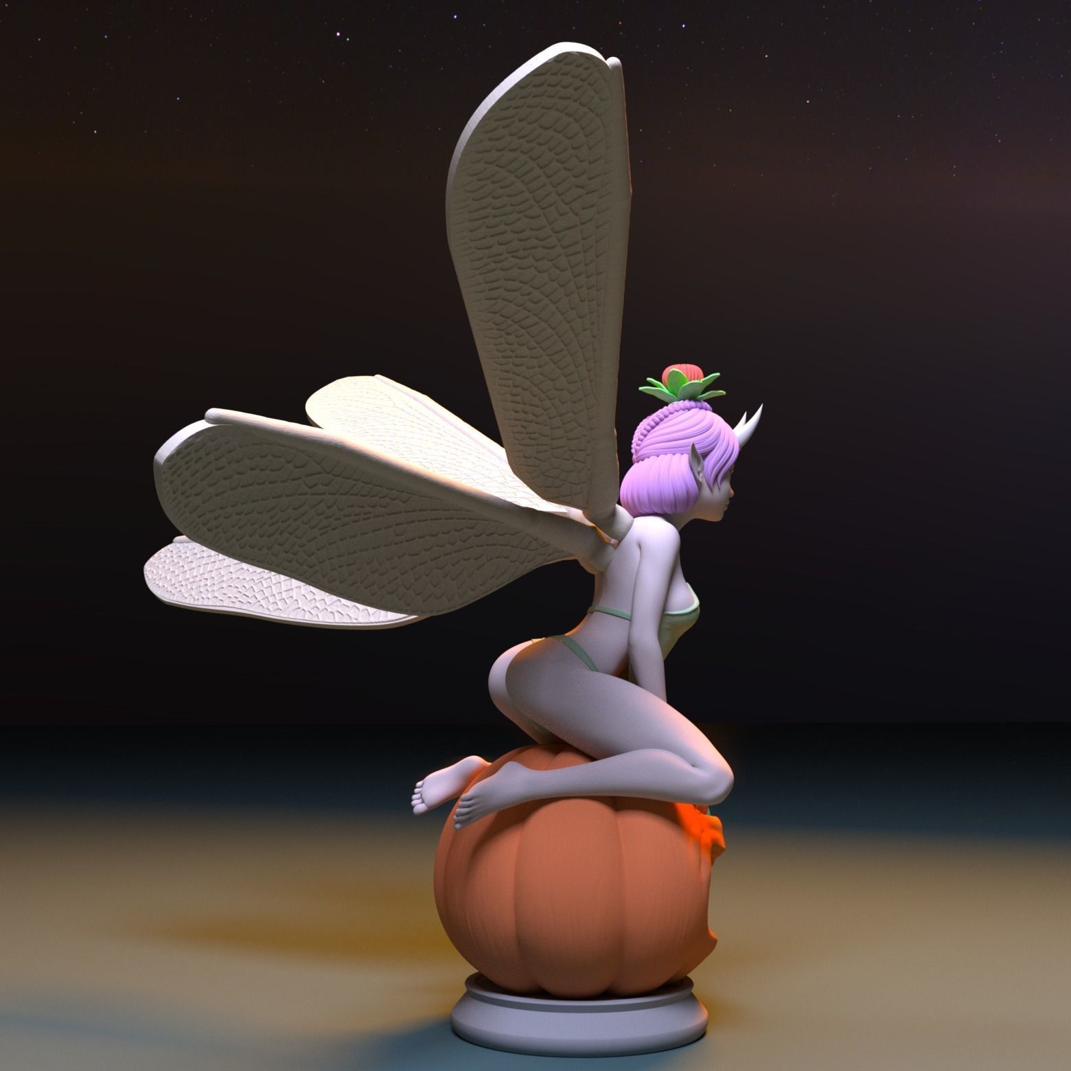 CUTIE DRAGONFLY PRINCESS ON HALLOWEEN 3D print model_9