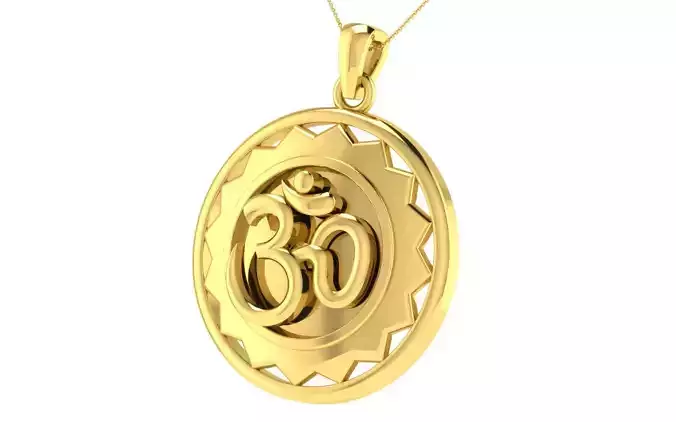 light weight yellow gold  diamond pendent -ZA PN 3172