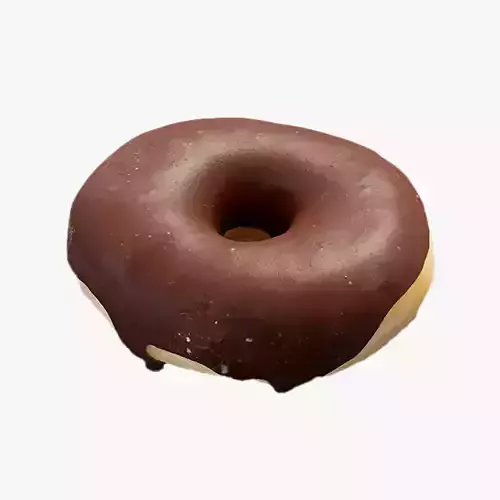 Chocolate Donut Low-poly 3D model