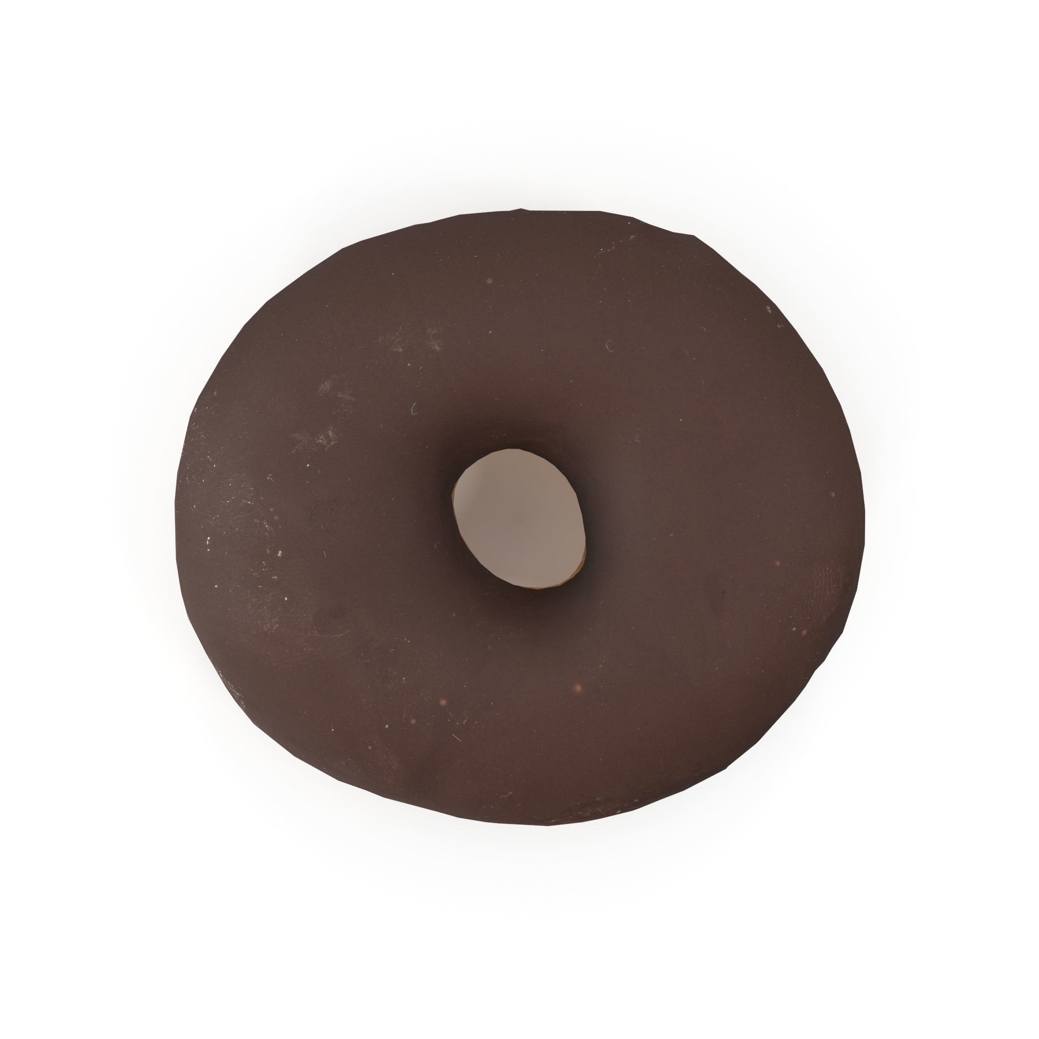 Chocolate Donut Low-poly 3D model_3