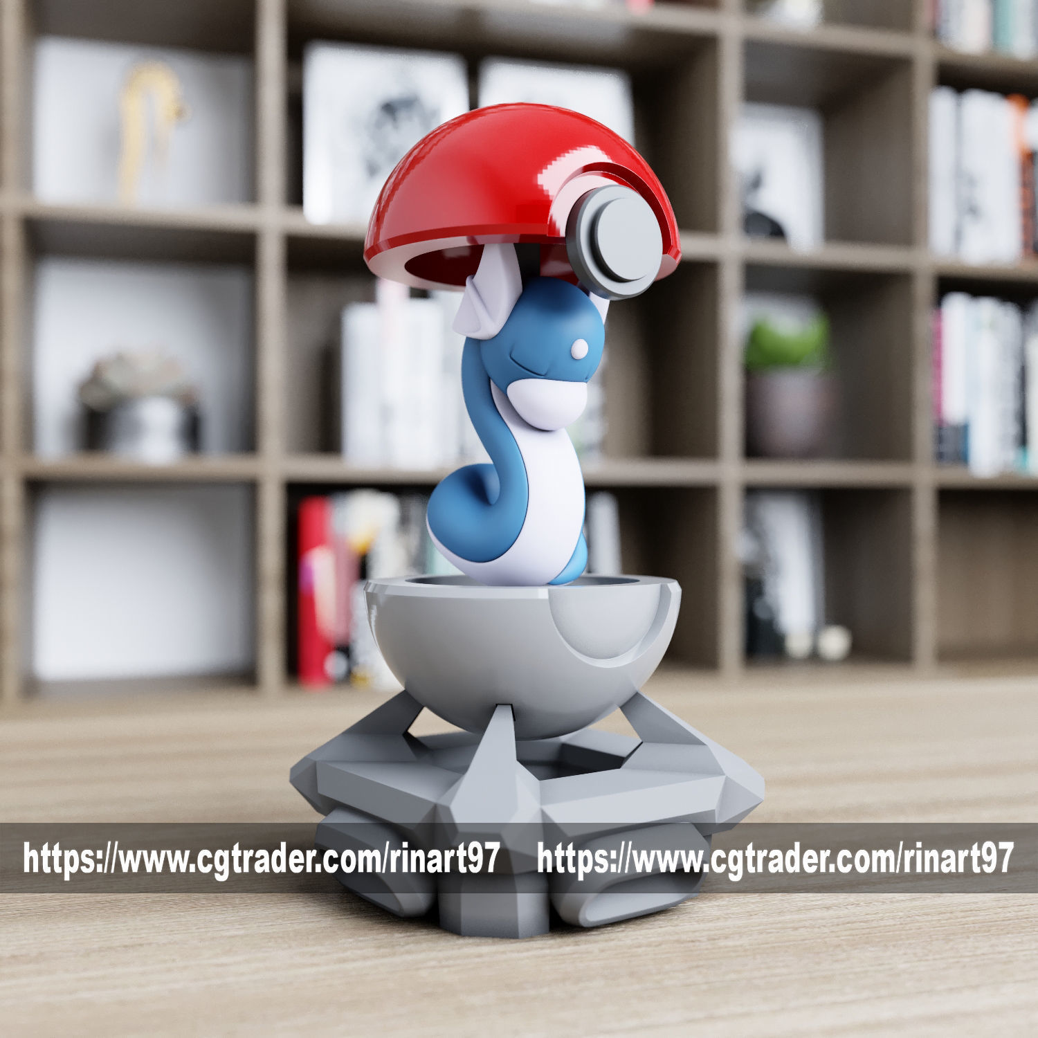 Dratini in the Pokeball from pokemon 3D print model_1