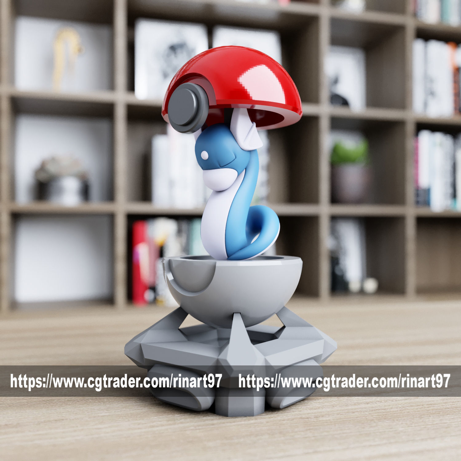 Dratini in the Pokeball from pokemon 3D print model_6