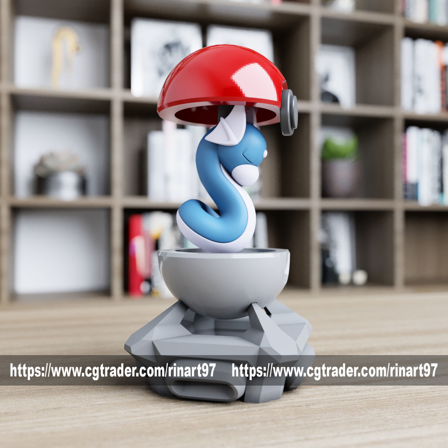 Dratini in the Pokeball from pokemon 3D print model_3