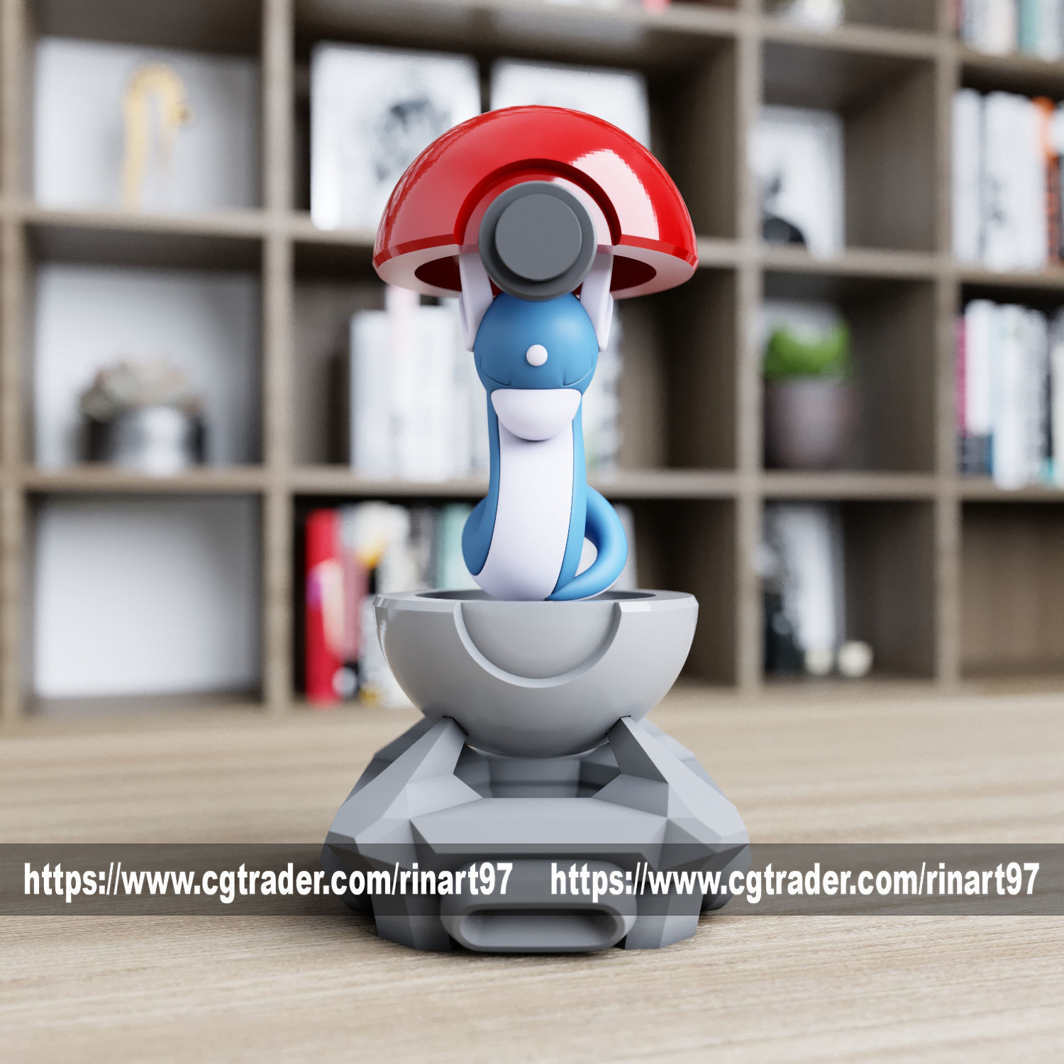 Dratini in the Pokeball from pokemon 3D print model_4