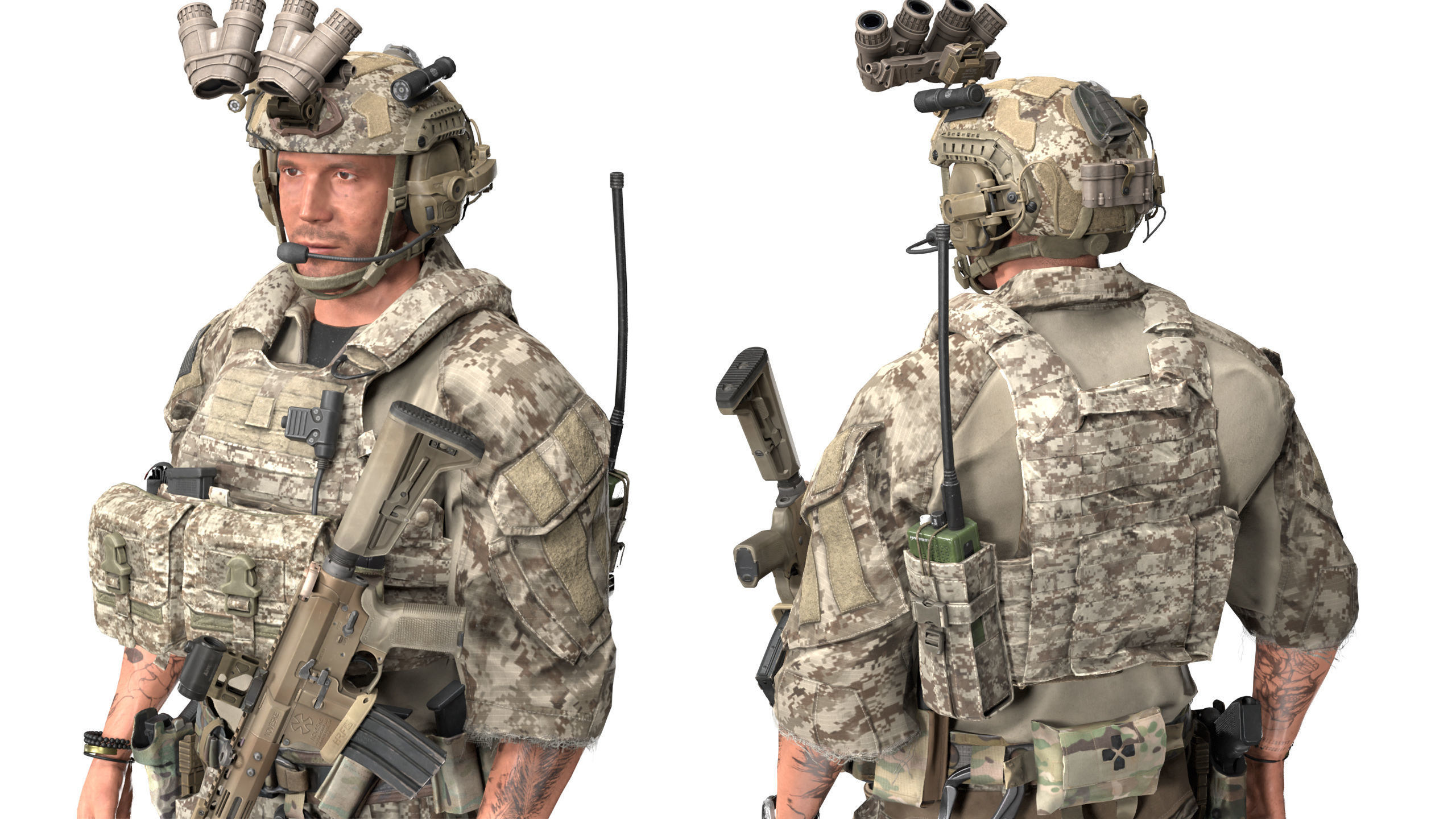 GAME READY RIGGED WESTERN SPECIAL OPERATIONS CHARACTER V3 Low-poly 3D model_7