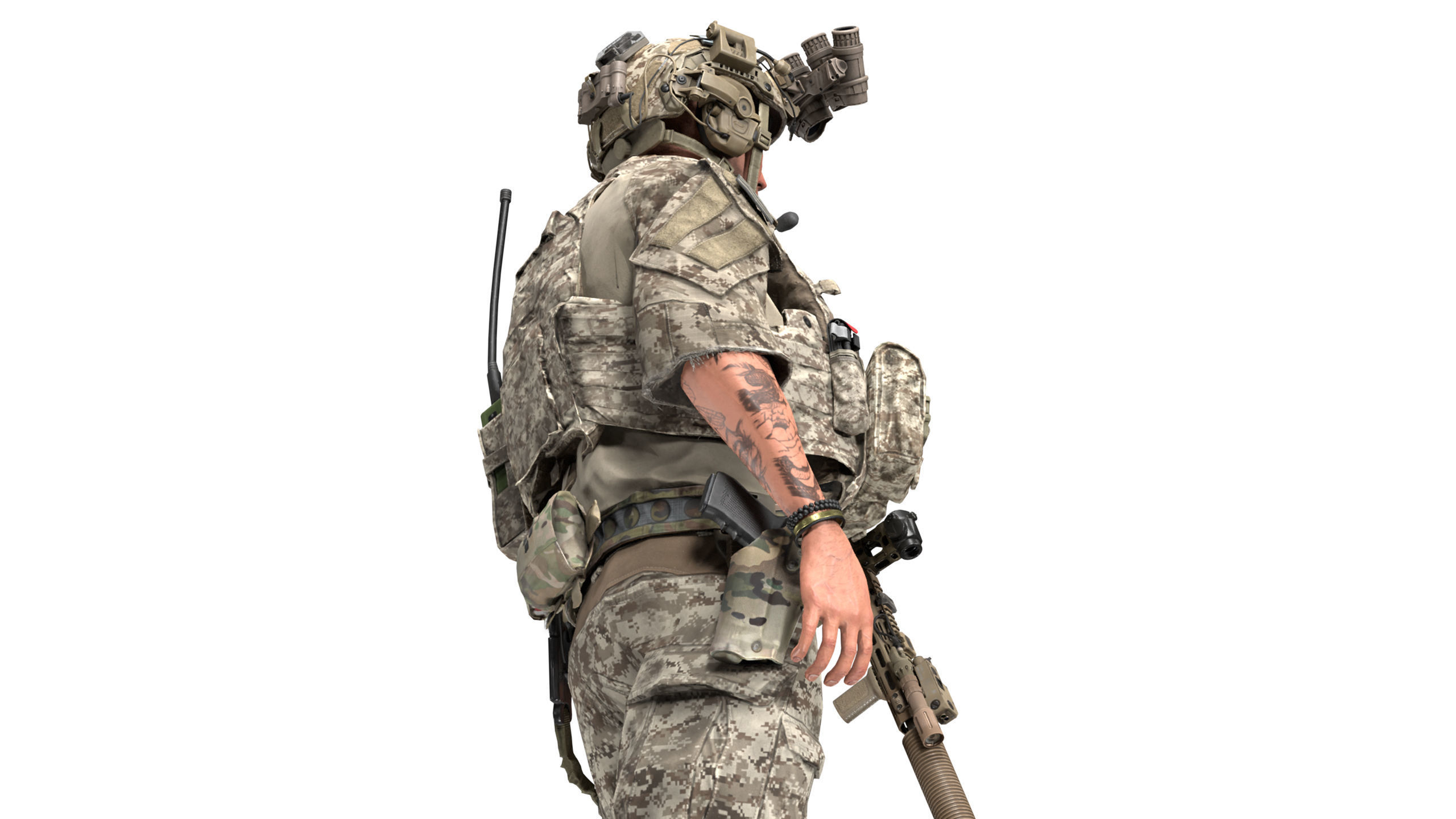GAME READY RIGGED WESTERN SPECIAL OPERATIONS CHARACTER V3 Low-poly 3D model_10