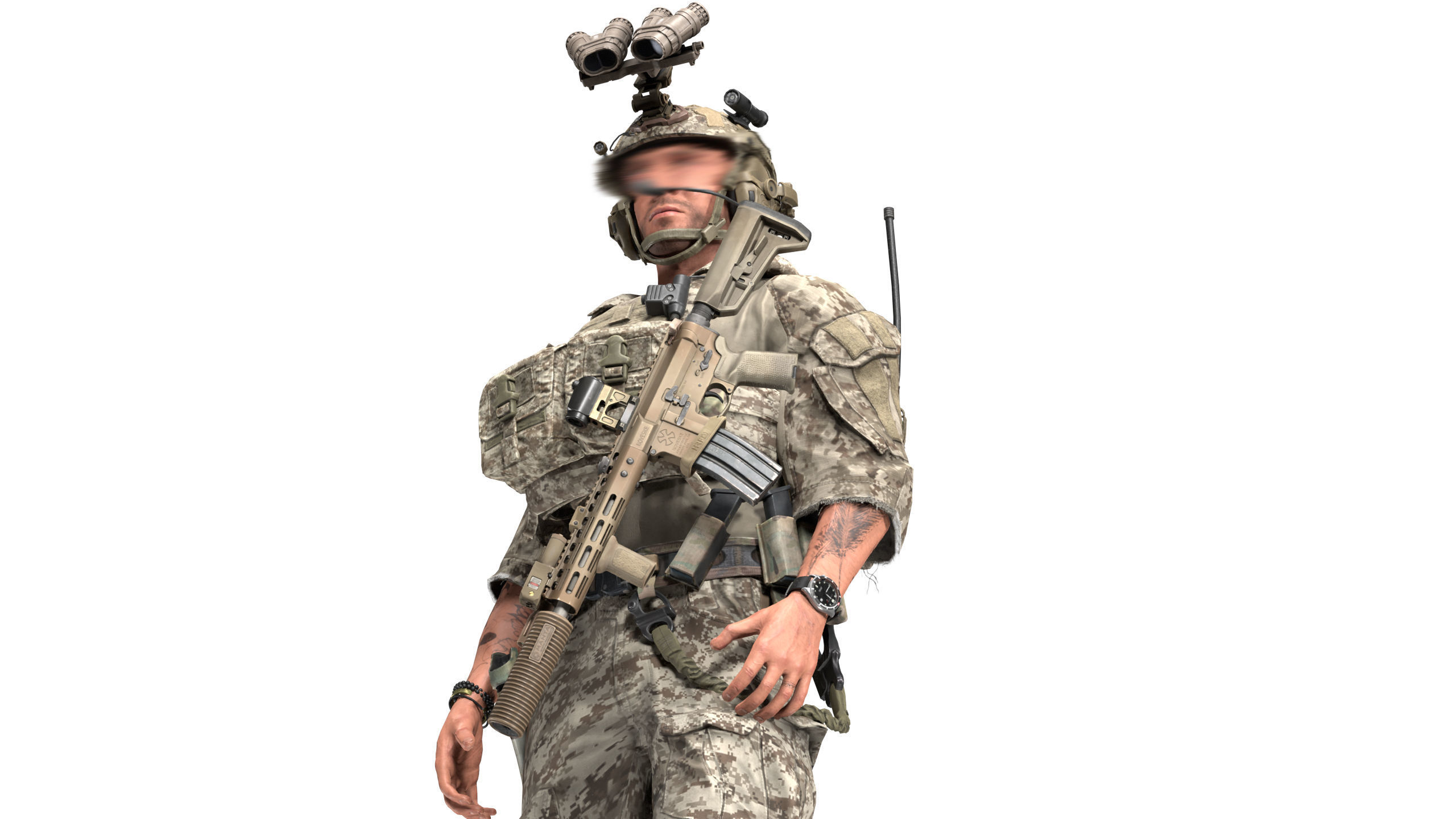 GAME READY RIGGED WESTERN SPECIAL OPERATIONS CHARACTER V3 Low-poly 3D model_11