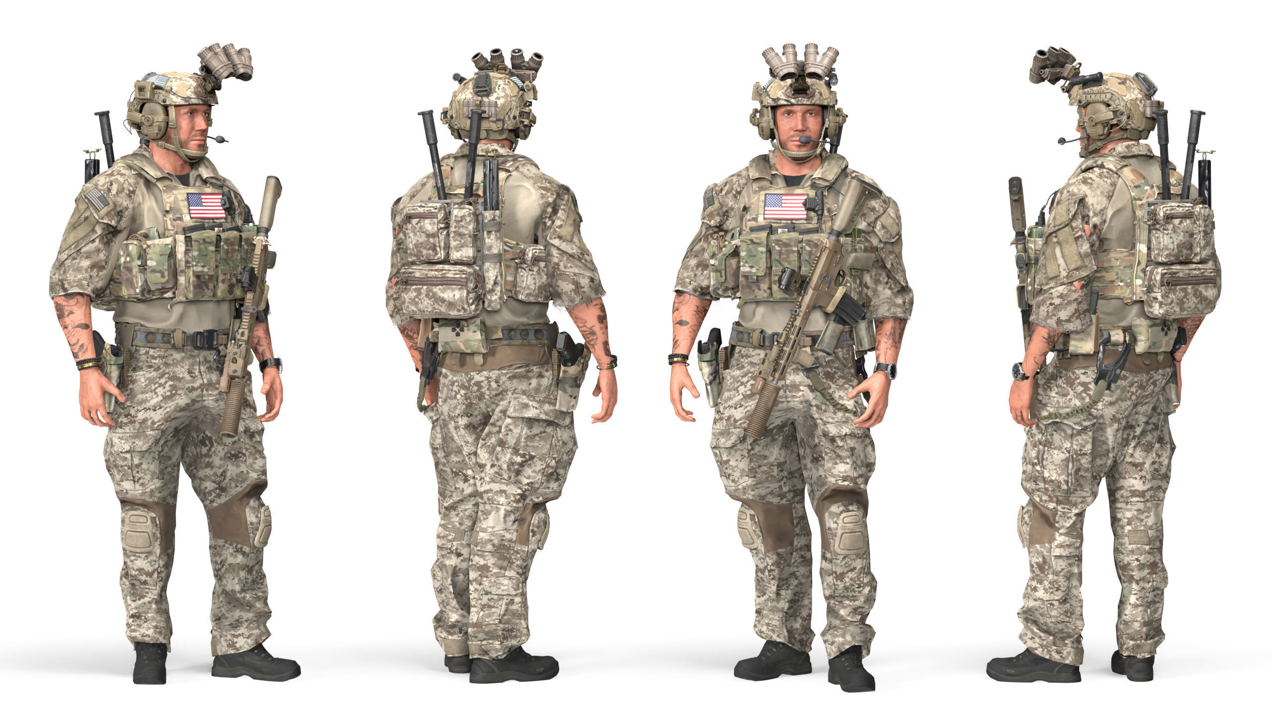 GAME READY RIGGED WESTERN SPECIAL OPERATIONS CHARACTER V3 Low-poly 3D model_1