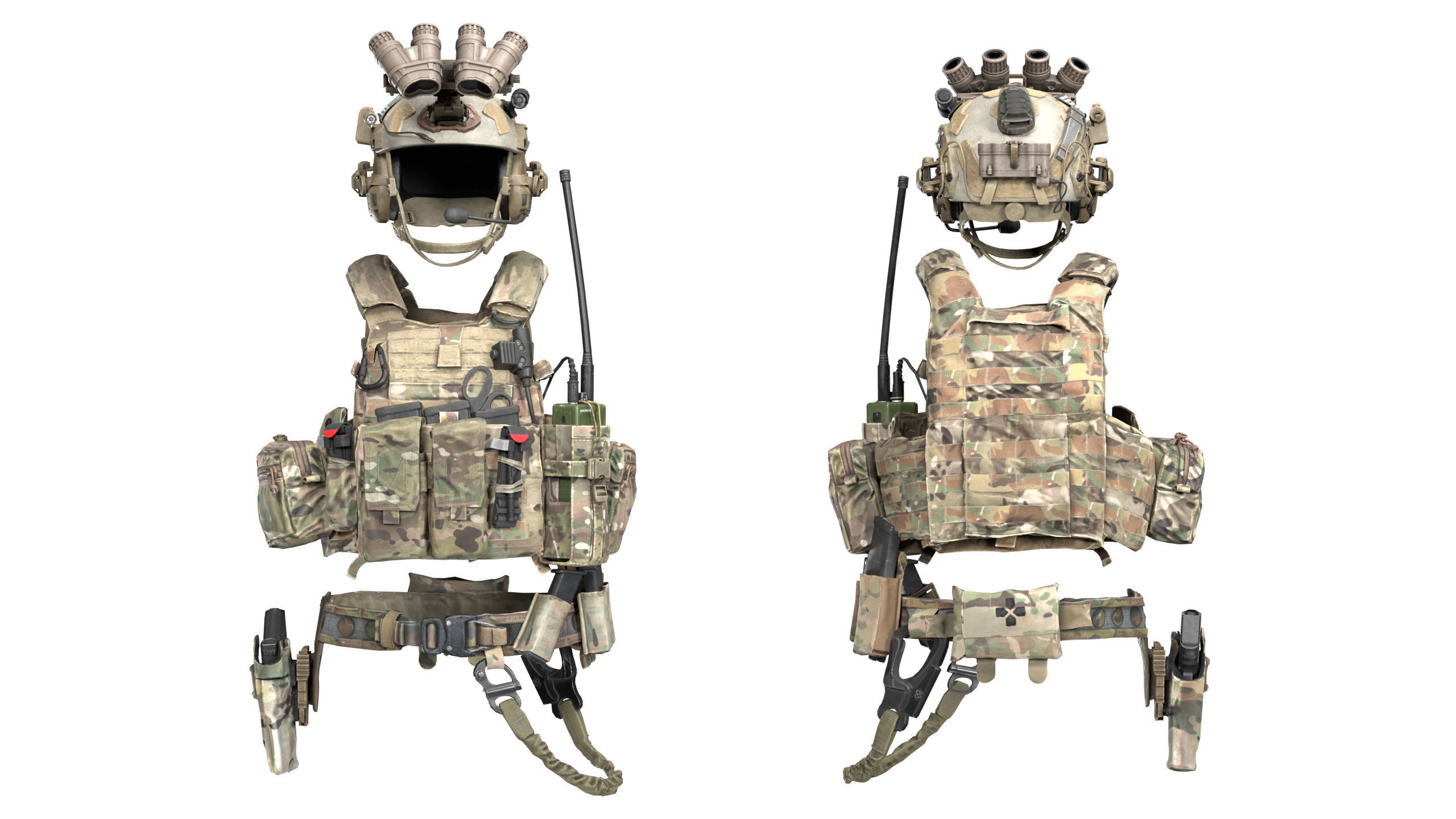 GAME READY RIGGED WESTERN SPECIAL OPERATIONS CHARACTER V3 Low-poly 3D model_14