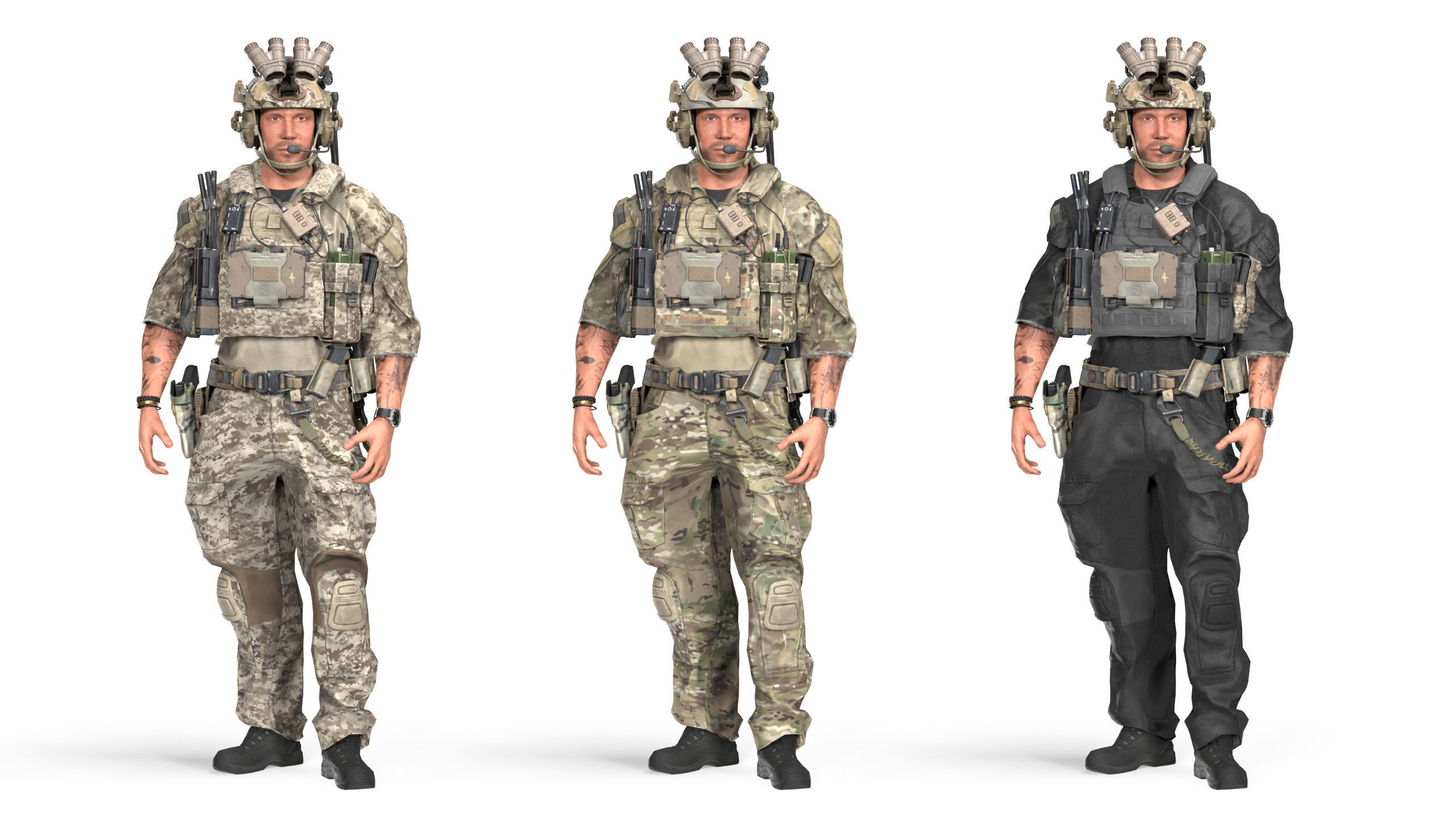 GAME READY RIGGED WESTERN SPECIAL OPERATIONS CHARACTER V3 Low-poly 3D model_3