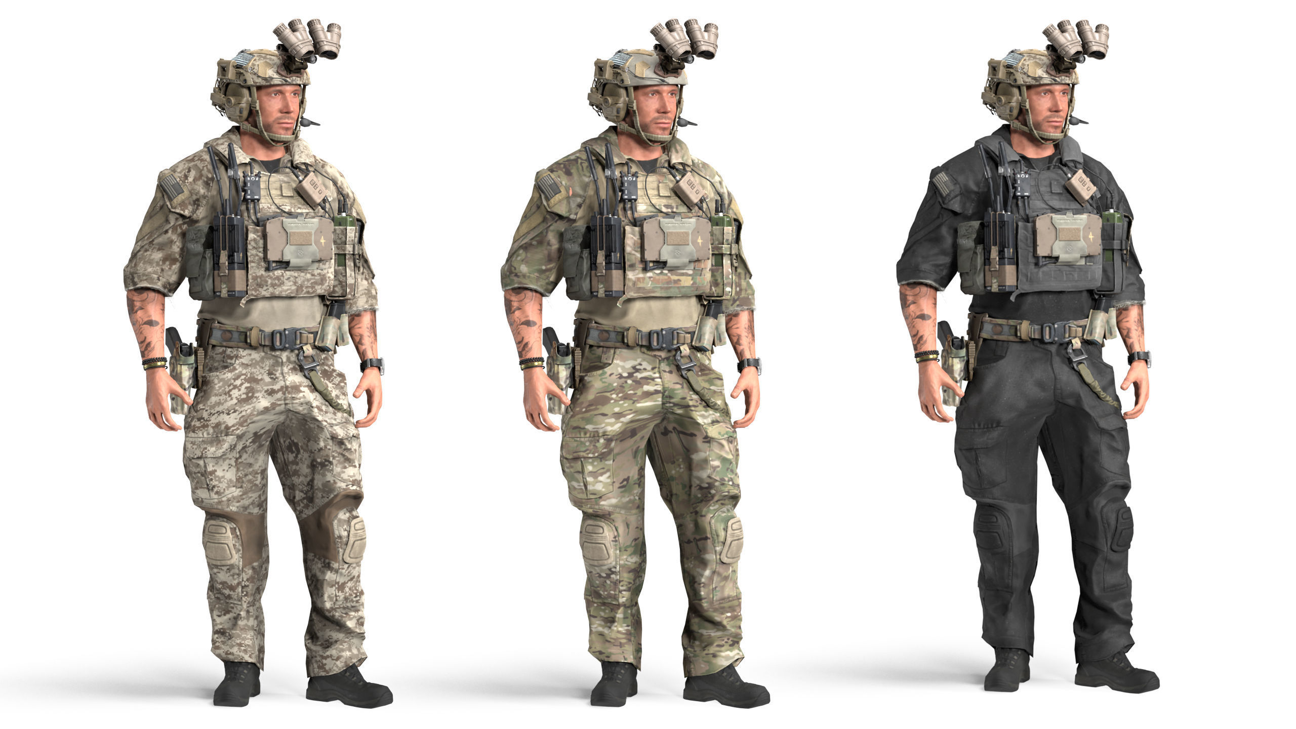GAME READY RIGGED WESTERN SPECIAL OPERATIONS CHARACTER V3 Low-poly 3D model_5