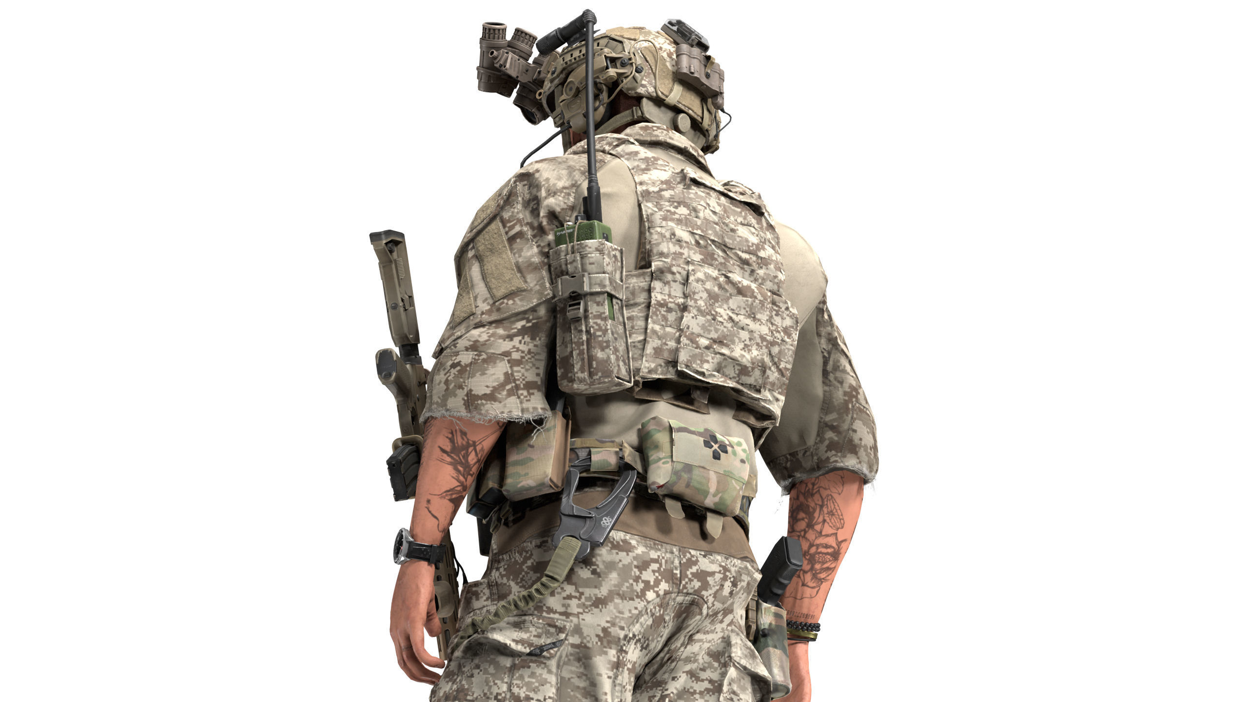 GAME READY RIGGED WESTERN SPECIAL OPERATIONS CHARACTER V3 Low-poly 3D model_9