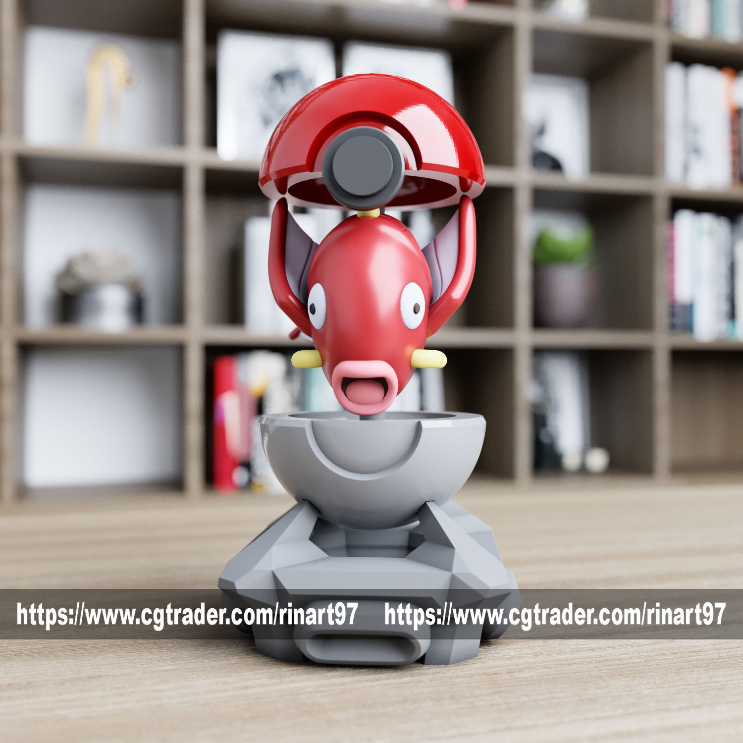 magikarp in the Pokeball from pokemon 3D print model_4