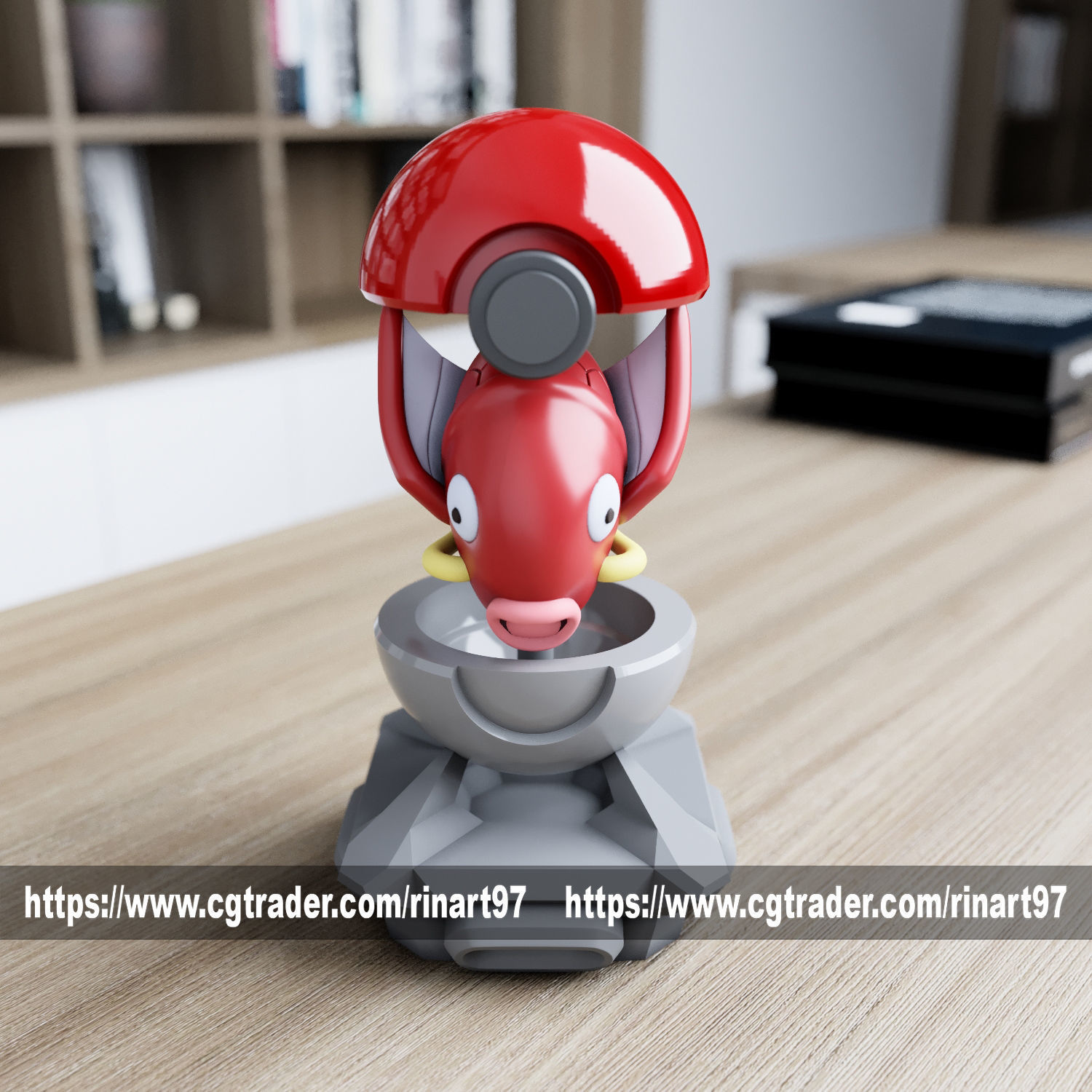 magikarp in the Pokeball from pokemon 3D print model_8