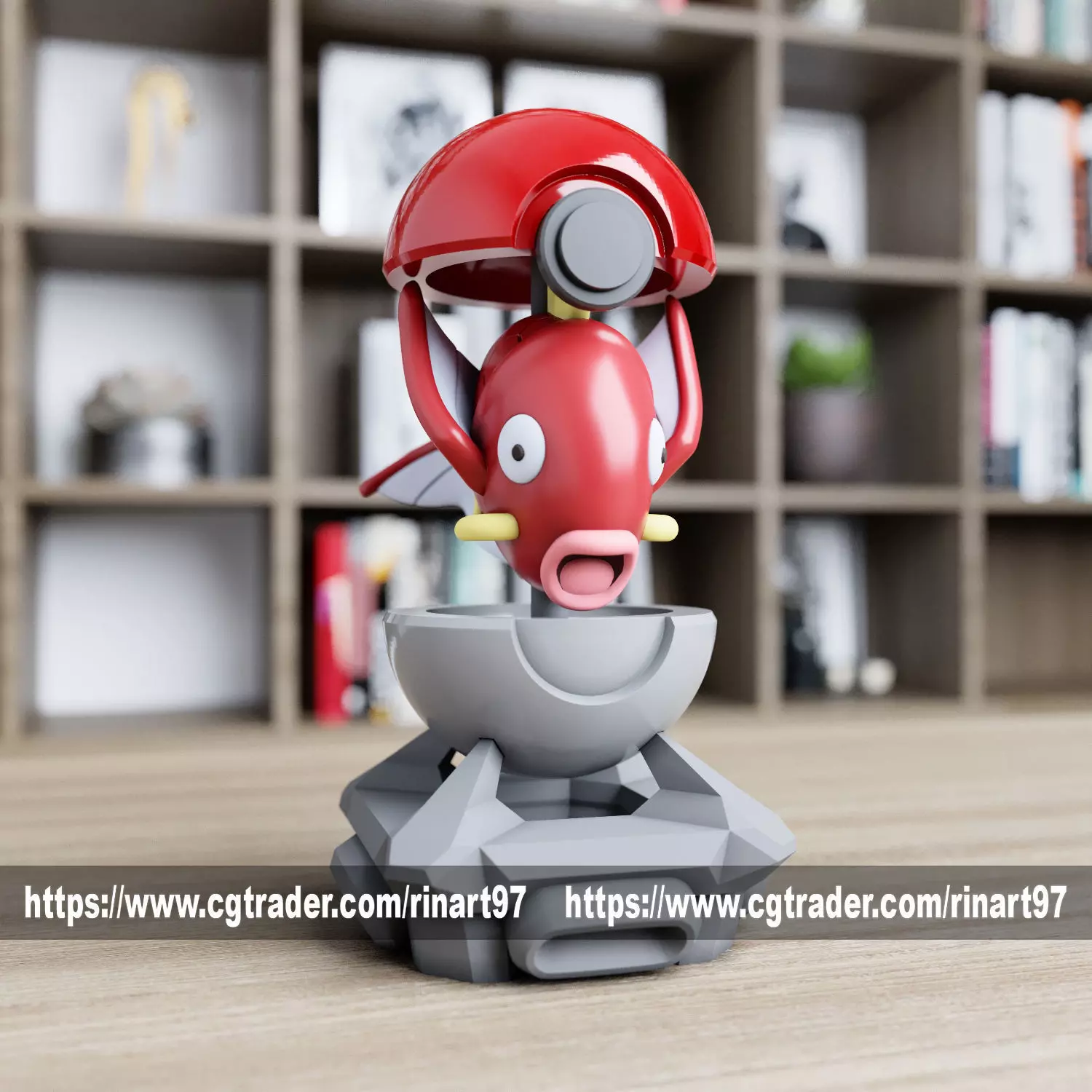 magikarp in the Pokeball from pokemon 3D print model_0