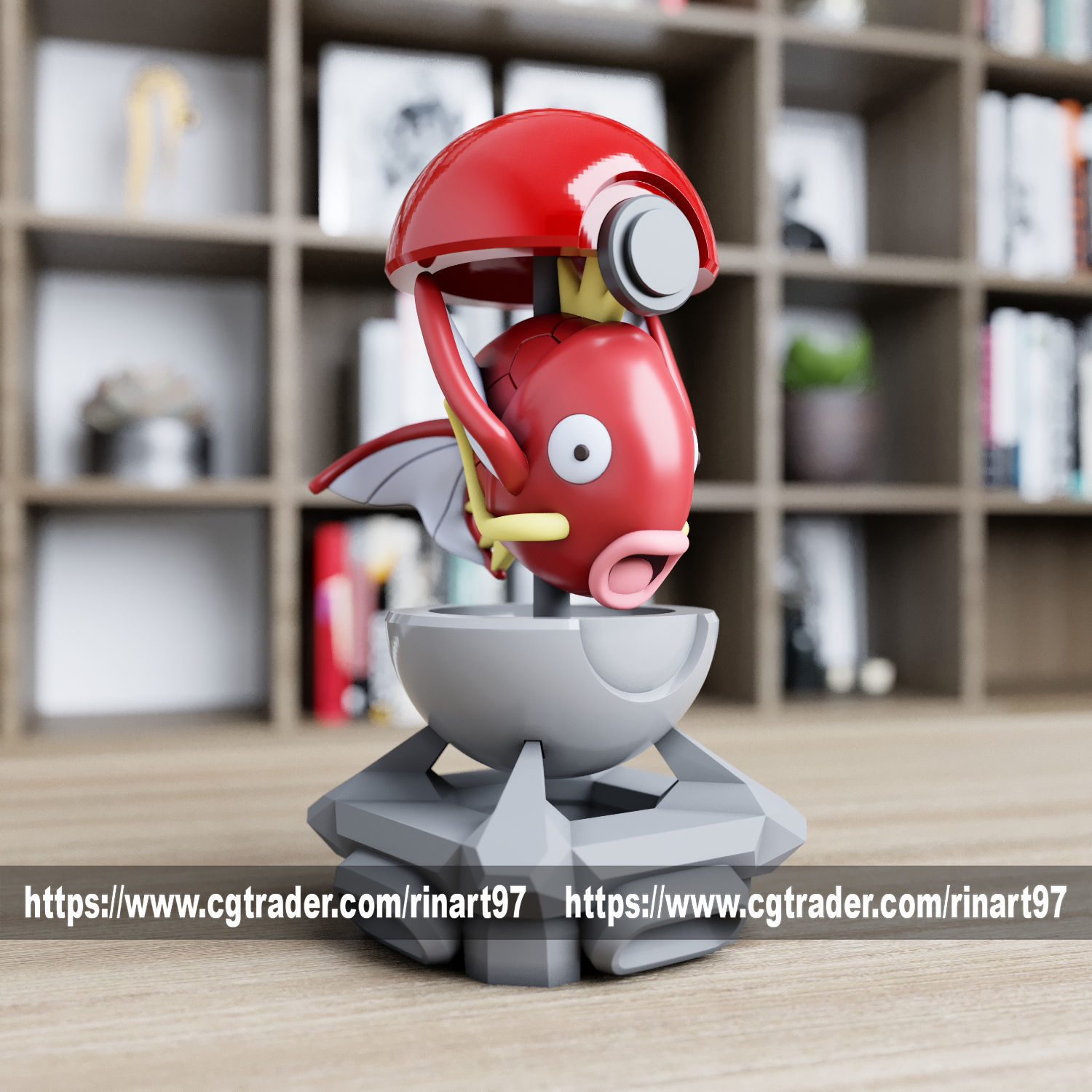 magikarp in the Pokeball from pokemon 3D print model_1