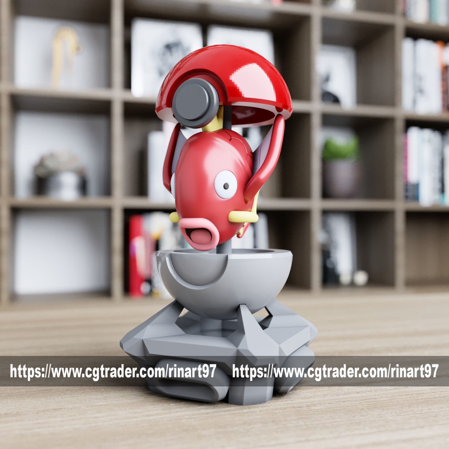 magikarp in the Pokeball from pokemon 3D print model_5