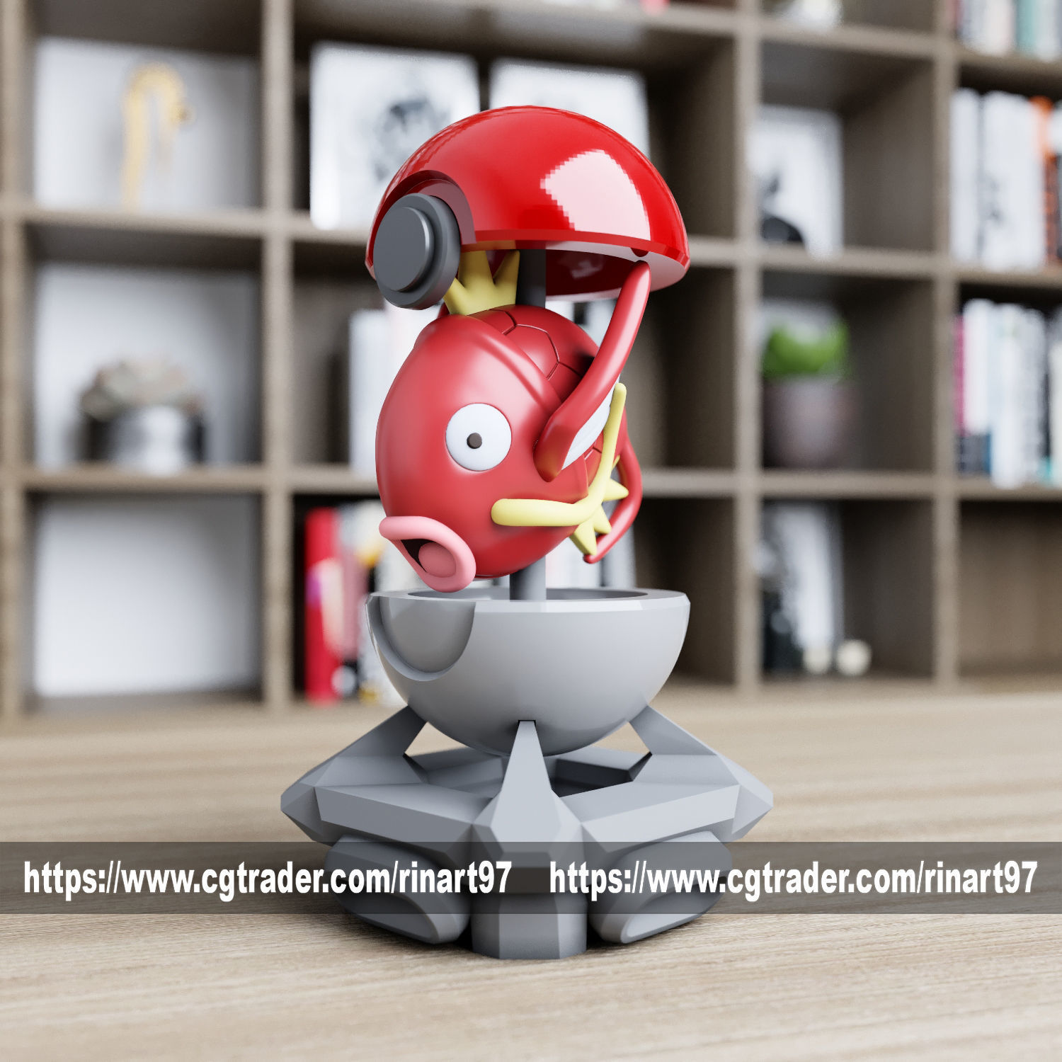 magikarp in the Pokeball from pokemon 3D print model_6