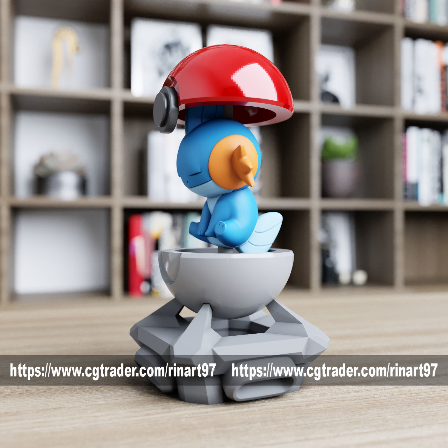 Mudkip in the Pokeball from pokemon 3D print model_7