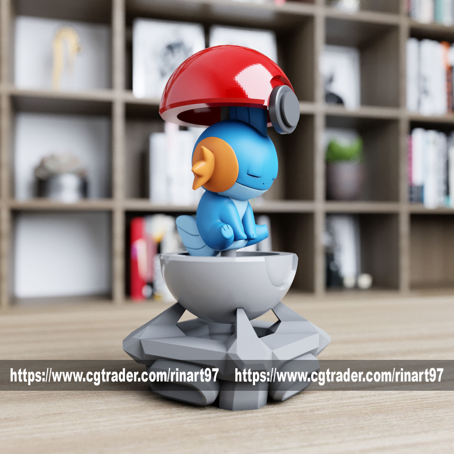 Mudkip in the Pokeball from pokemon 3D print model_2