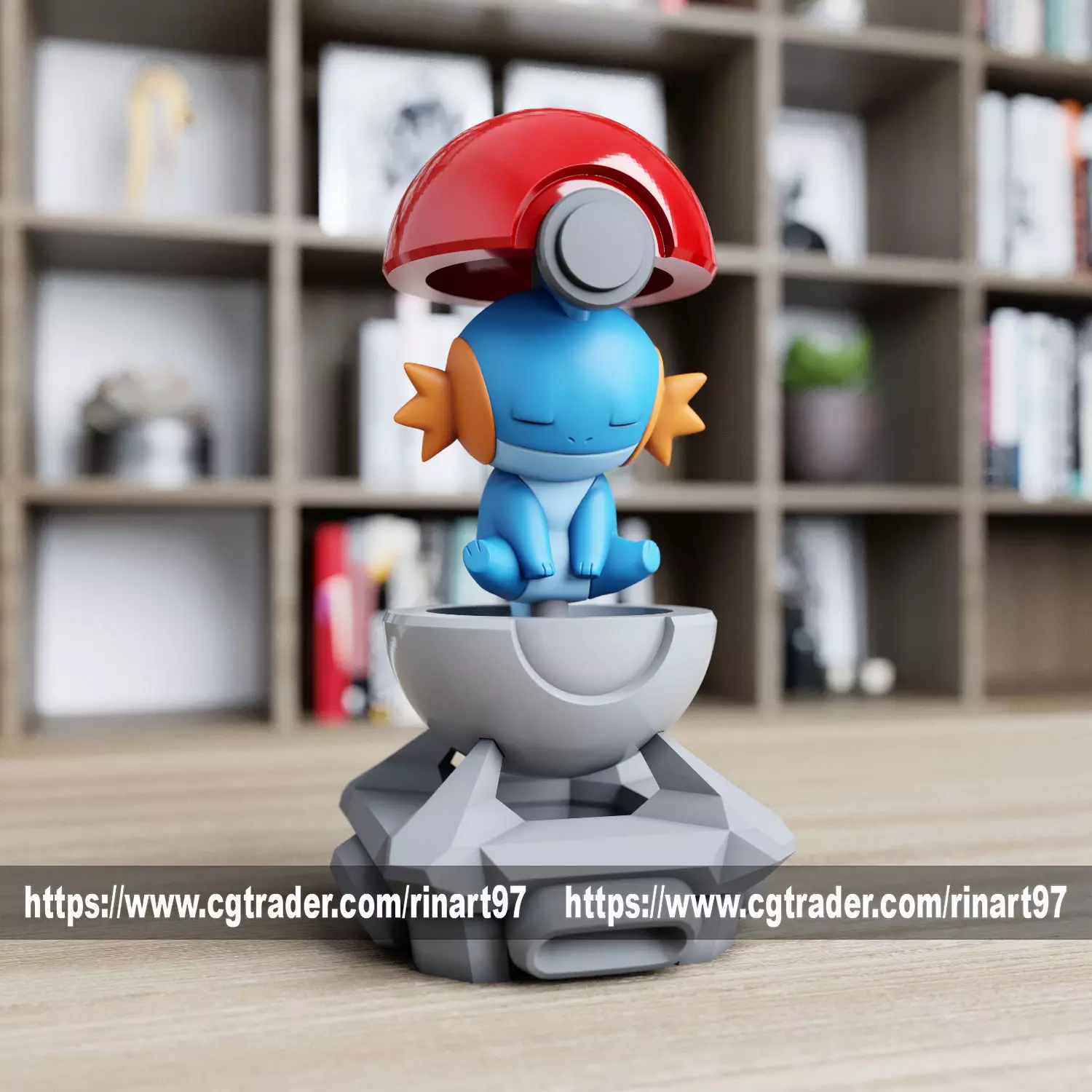 Mudkip in the Pokeball from pokemon 3D print model_0