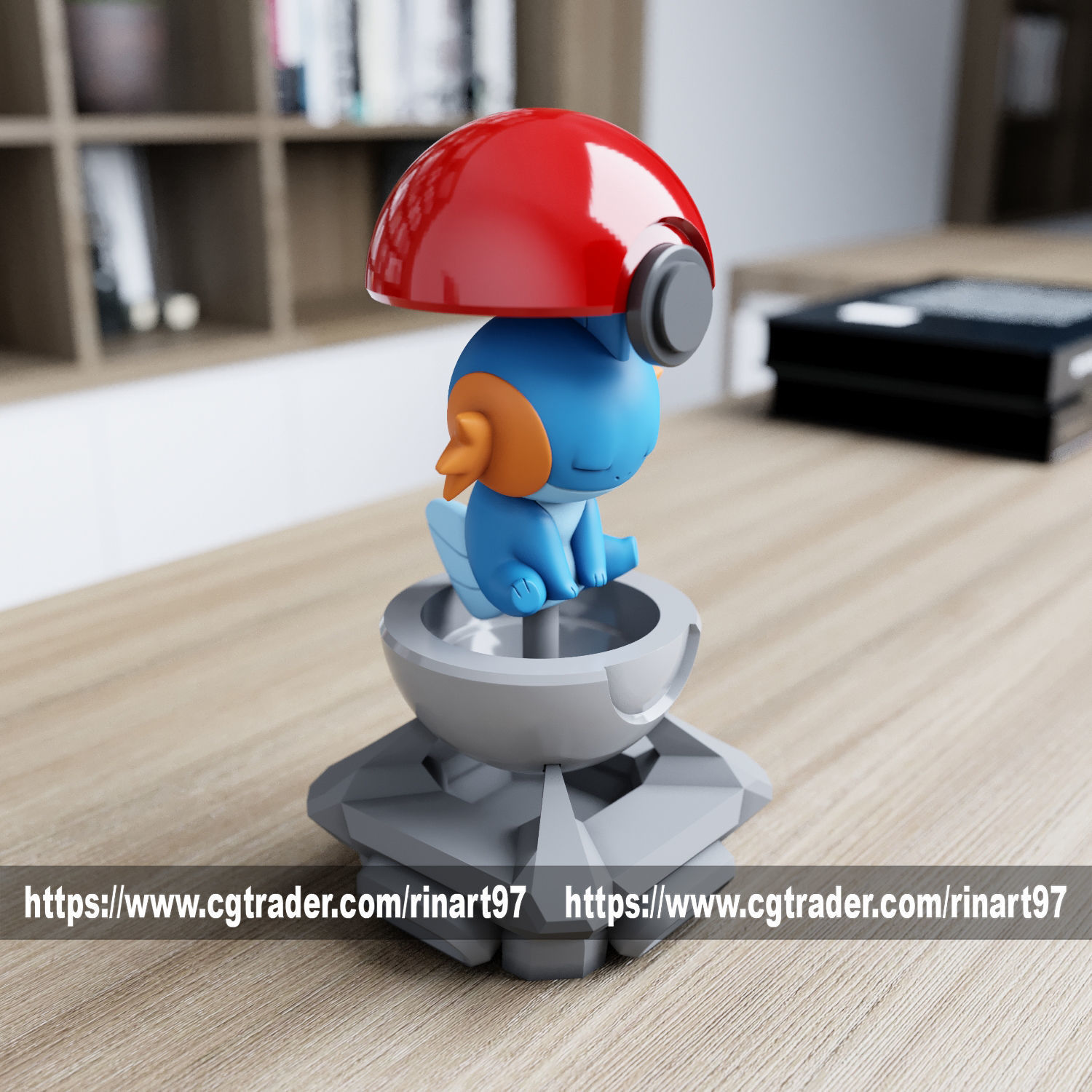 Mudkip in the Pokeball from pokemon 3D print model_8