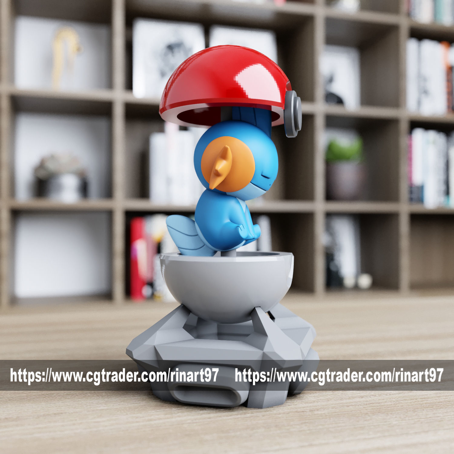 Mudkip in the Pokeball from pokemon 3D print model_3