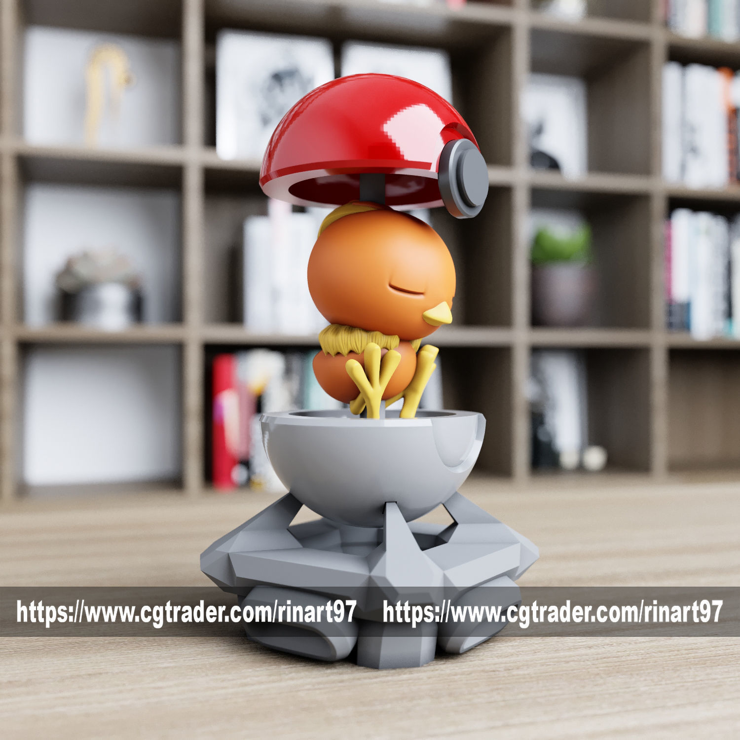 Torchic in the Pokeball from pokemon 3D print model_2