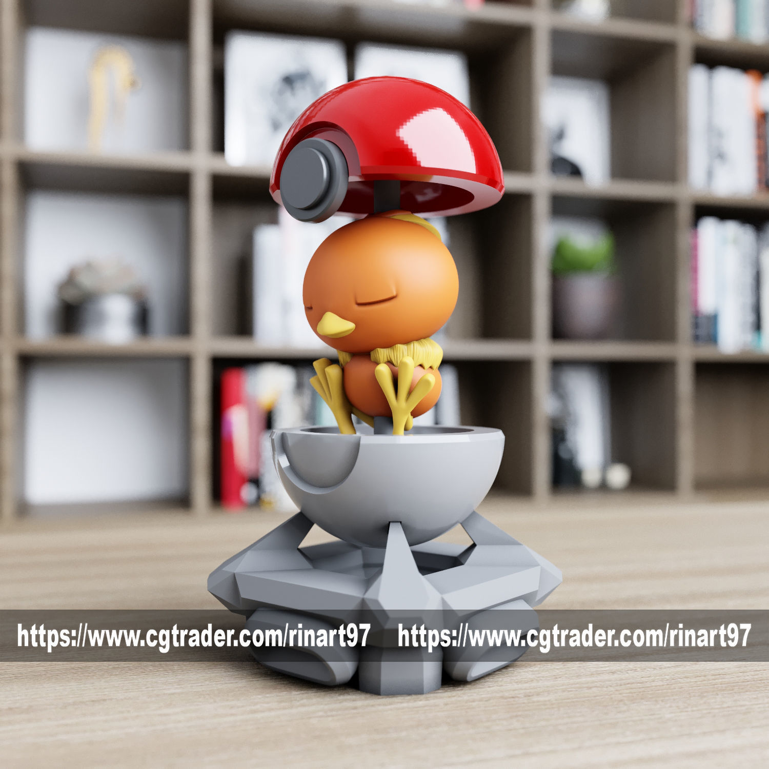 Torchic in the Pokeball from pokemon 3D print model_6