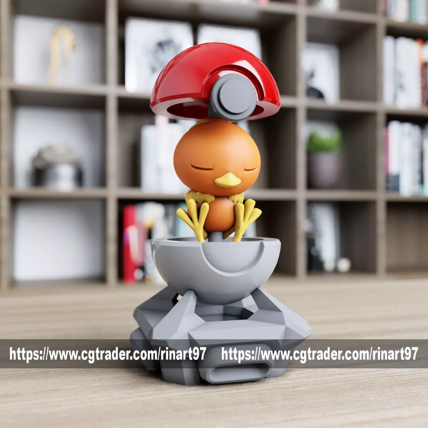 Torchic in the Pokeball from pokemon 3D print model_0