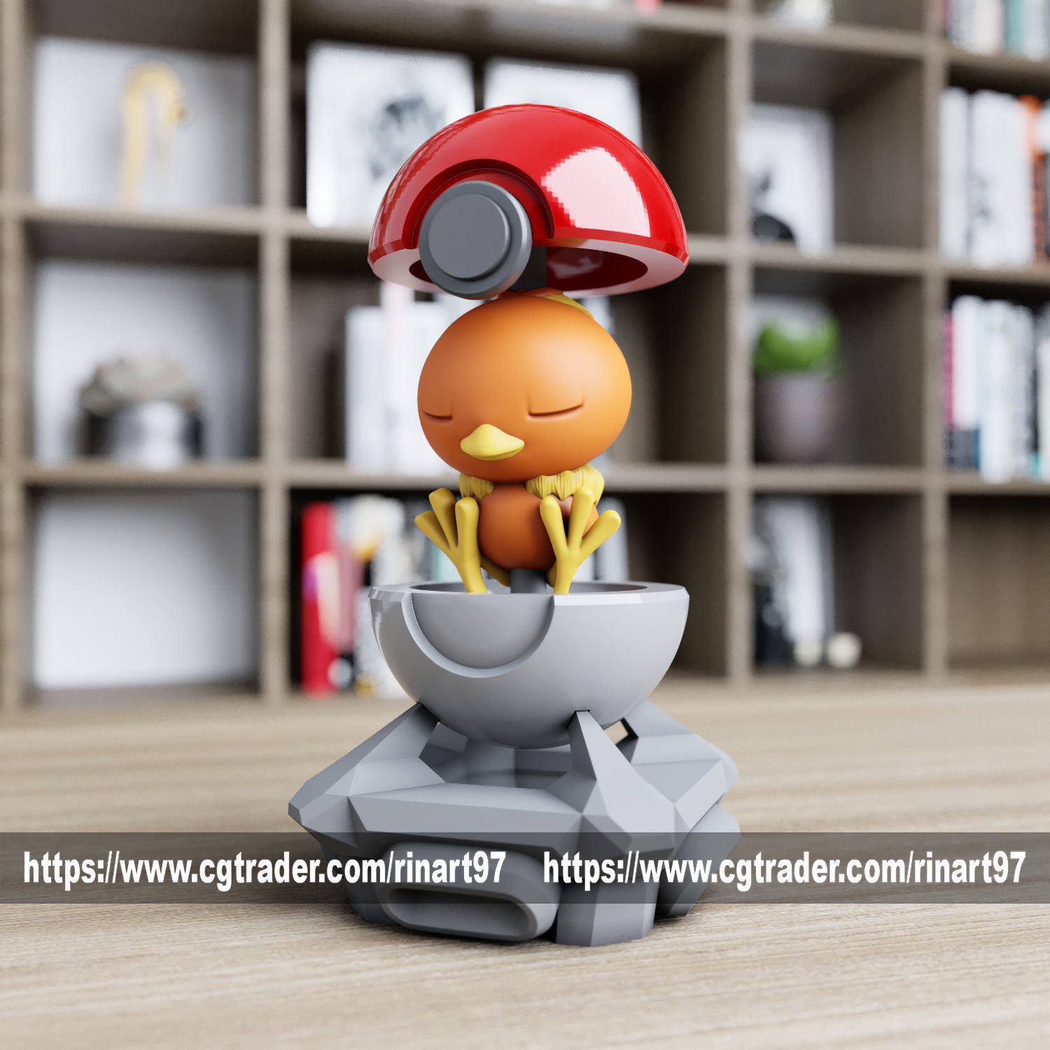 Torchic in the Pokeball from pokemon 3D print model_5