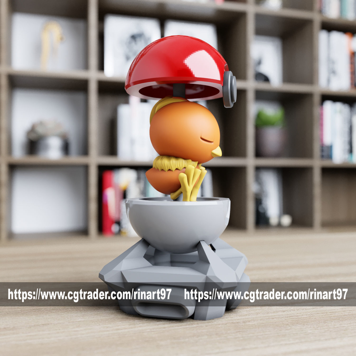 Torchic in the Pokeball from pokemon 3D print model_3