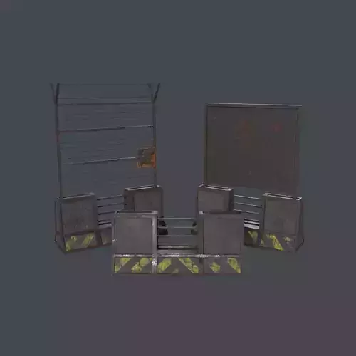 Barricade RoadBlock Barrier Gen3 3D Model Collection