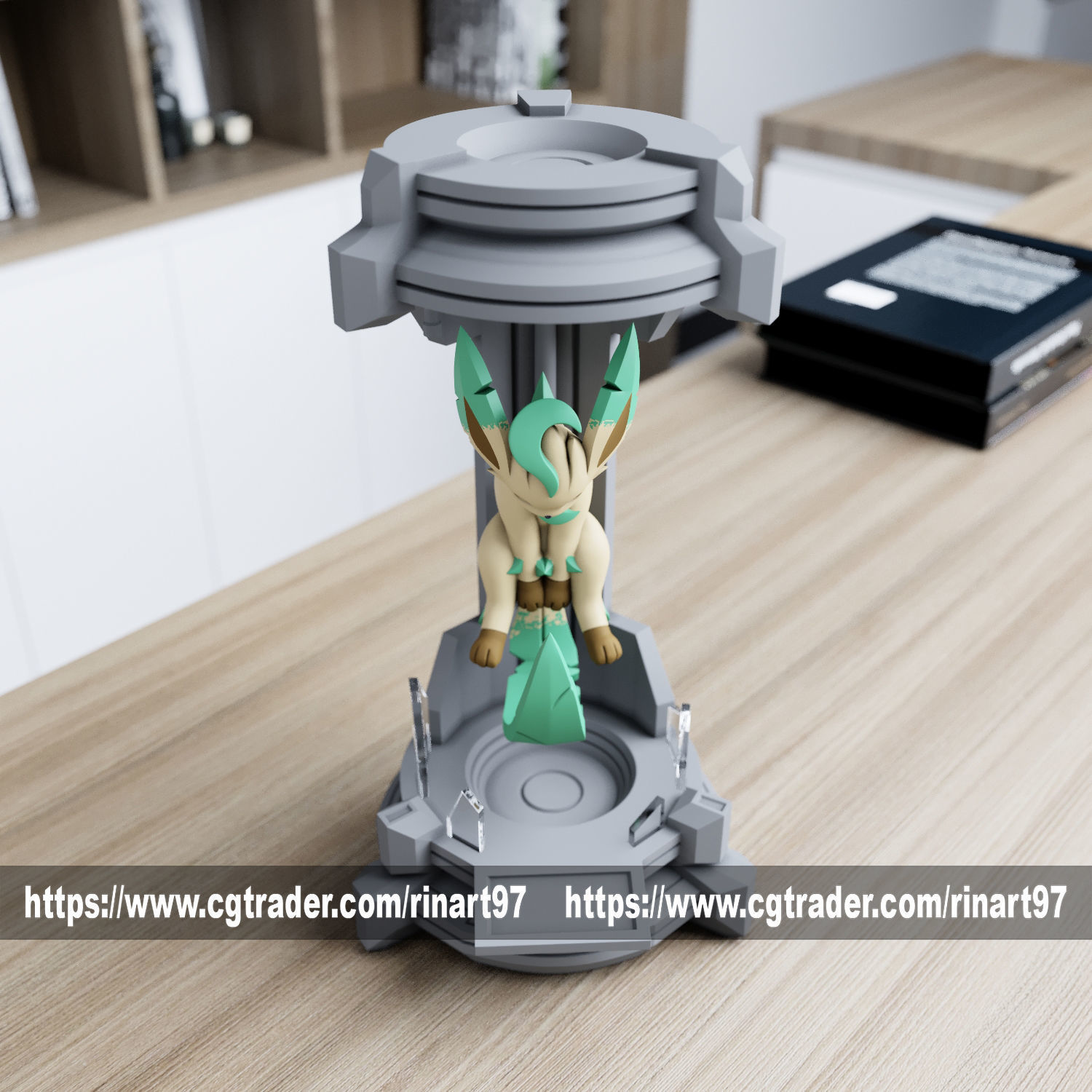 Leafeon in the lab from pokemon 3D print model_8