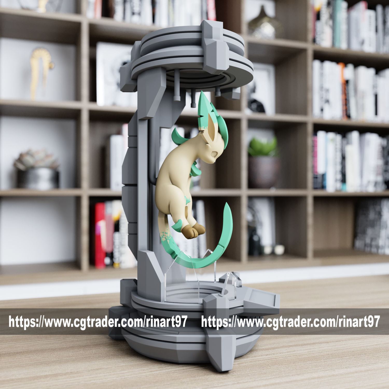 Leafeon in the lab from pokemon 3D print model_3