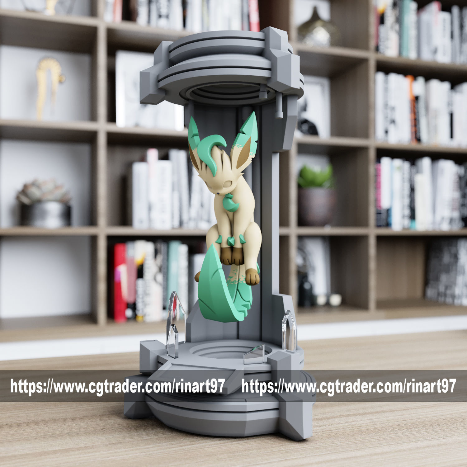 Leafeon in the lab from pokemon 3D print model_5