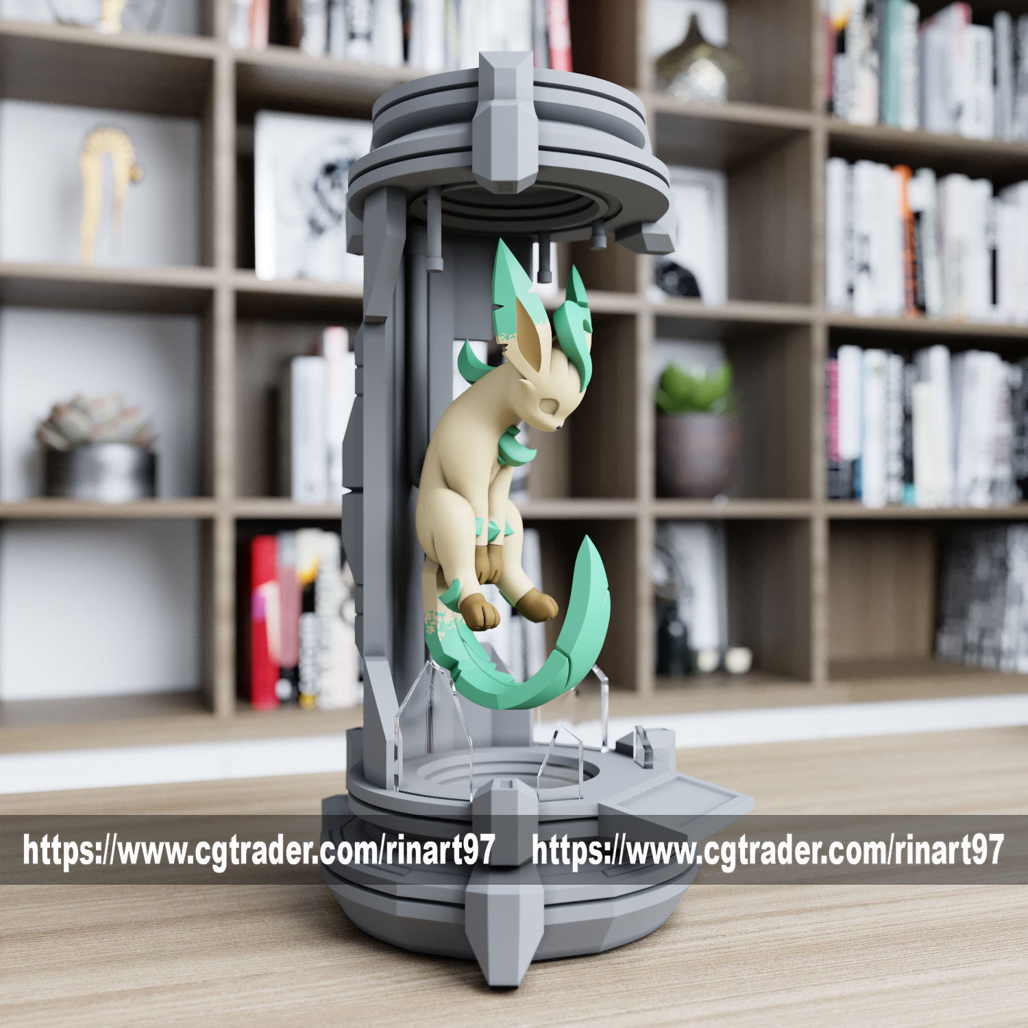 Leafeon in the lab from pokemon 3D print model_2