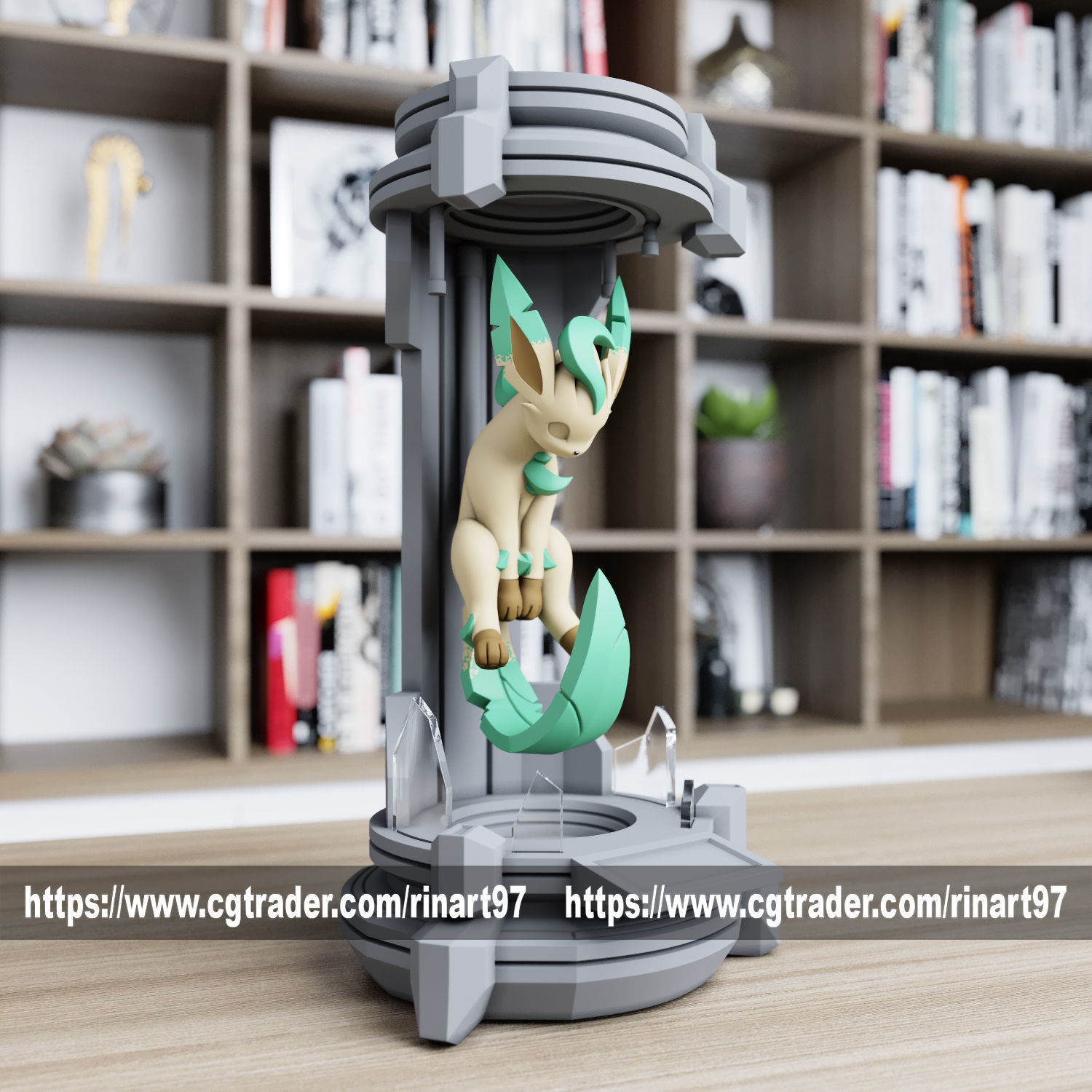 Leafeon in the lab from pokemon 3D print model_1