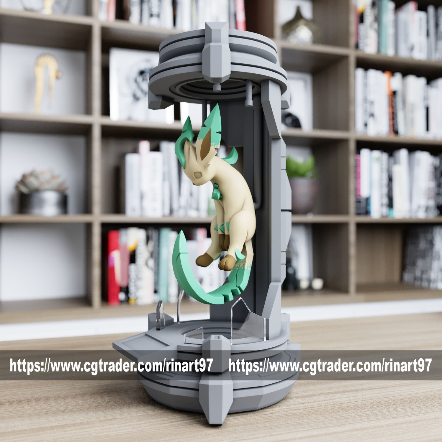 Leafeon in the lab from pokemon 3D print model_7