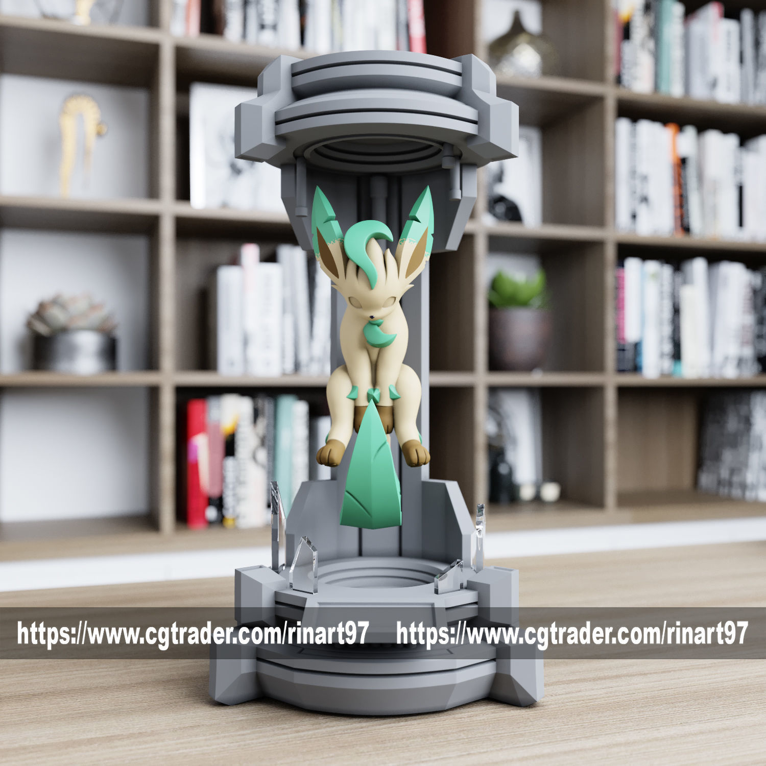 Leafeon in the lab from pokemon 3D print model_4