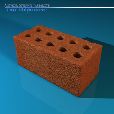 Brick with holes in it 3D model_2