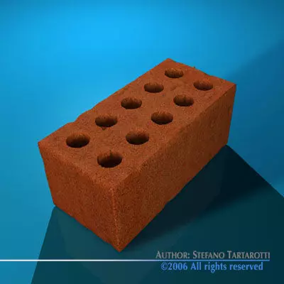 Brick with holes in it 3D model_0