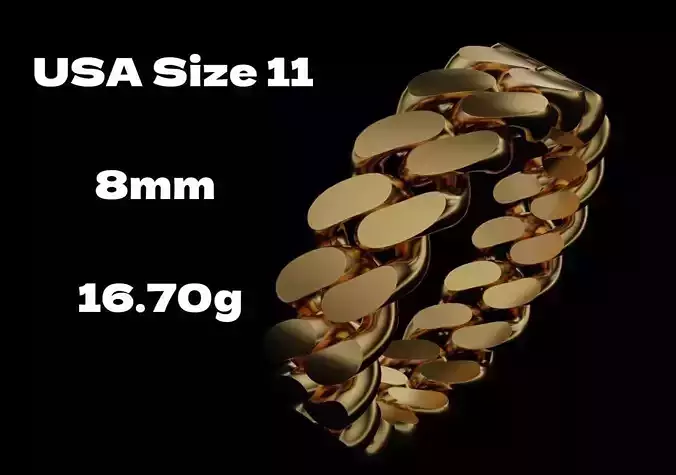 Cuban chain link ring US size 11