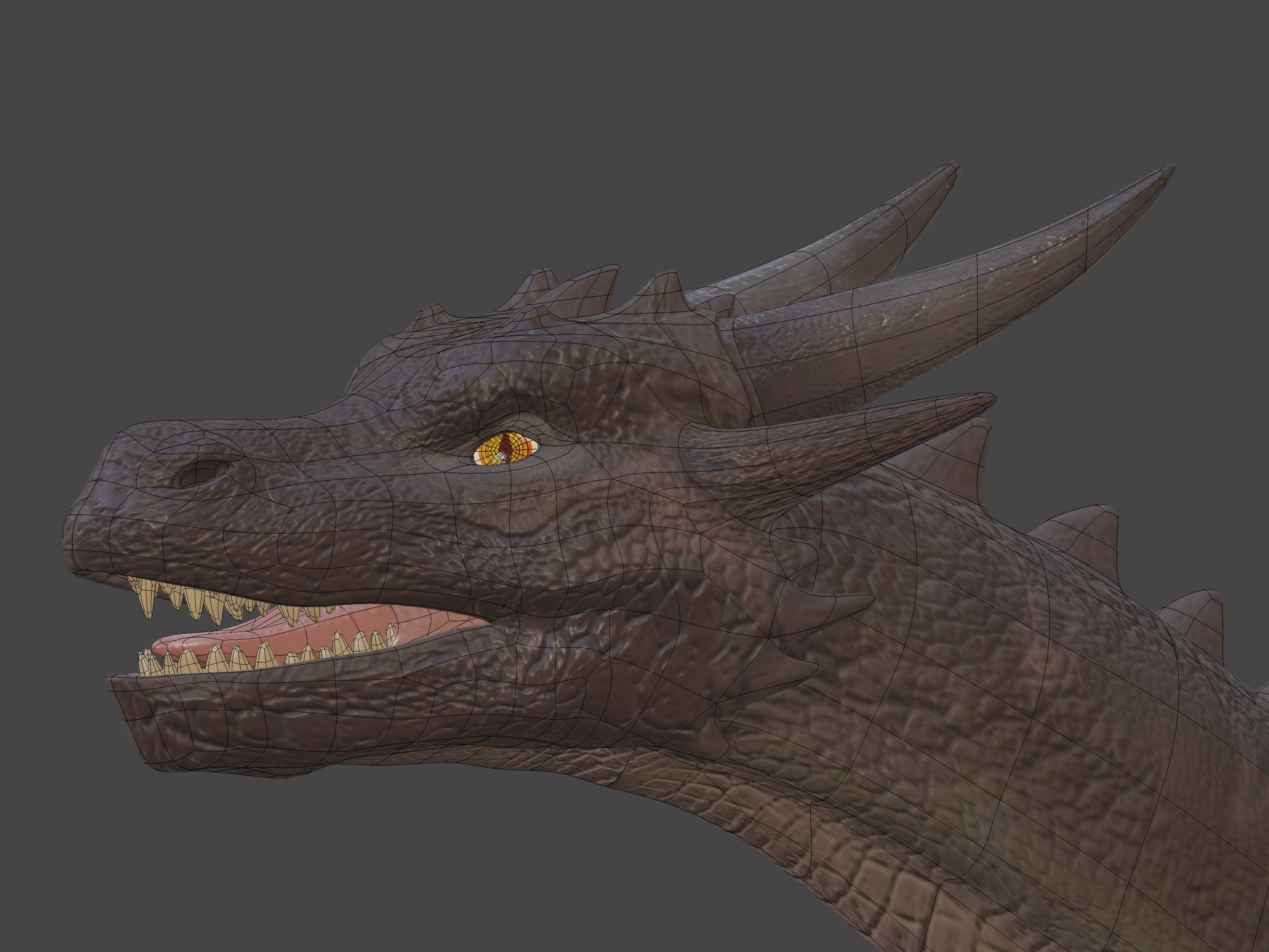 High Quality Textured Dragon Model Low-poly 3D model_14