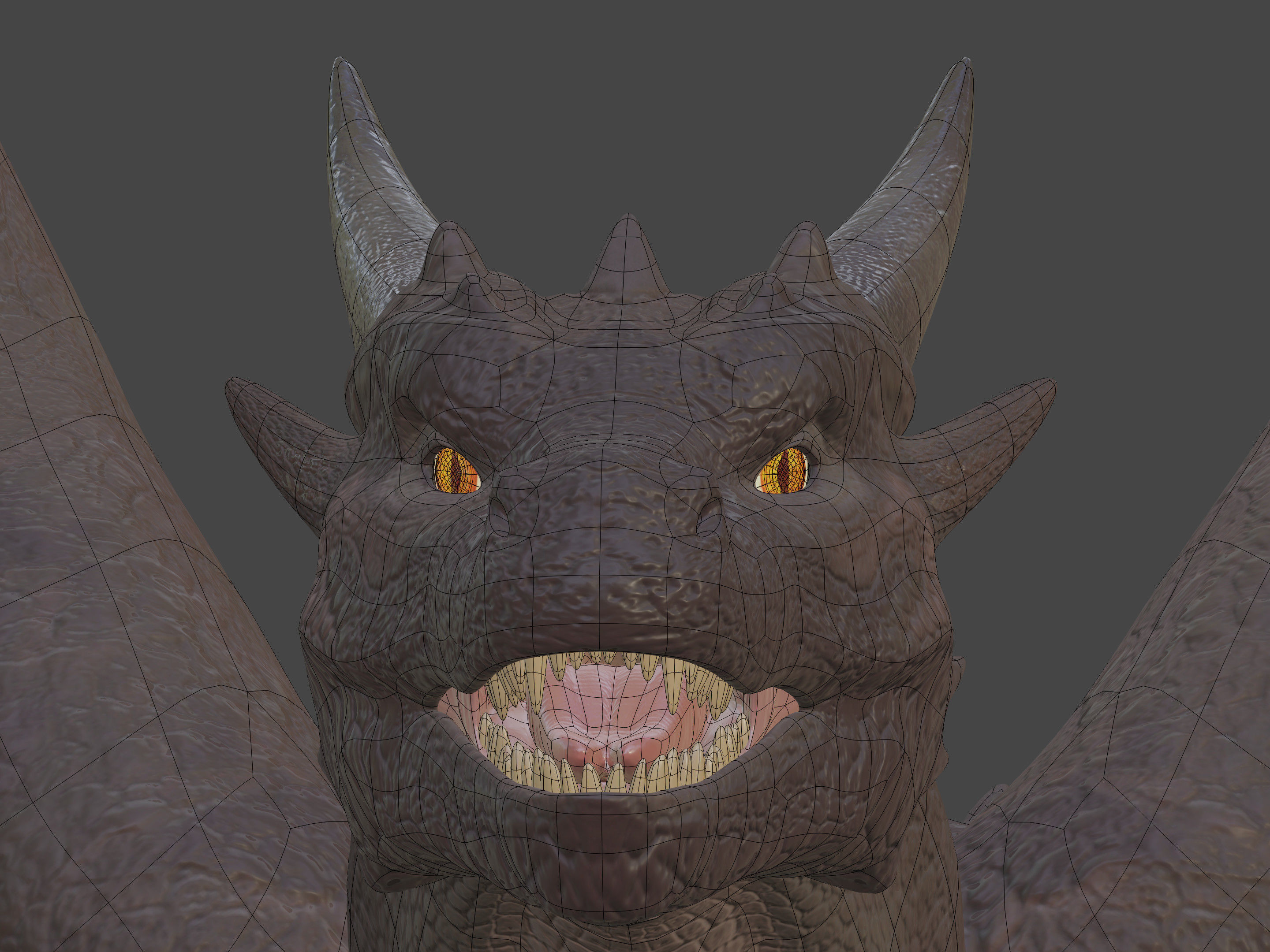 High Quality Textured Dragon Model Low-poly 3D model_16