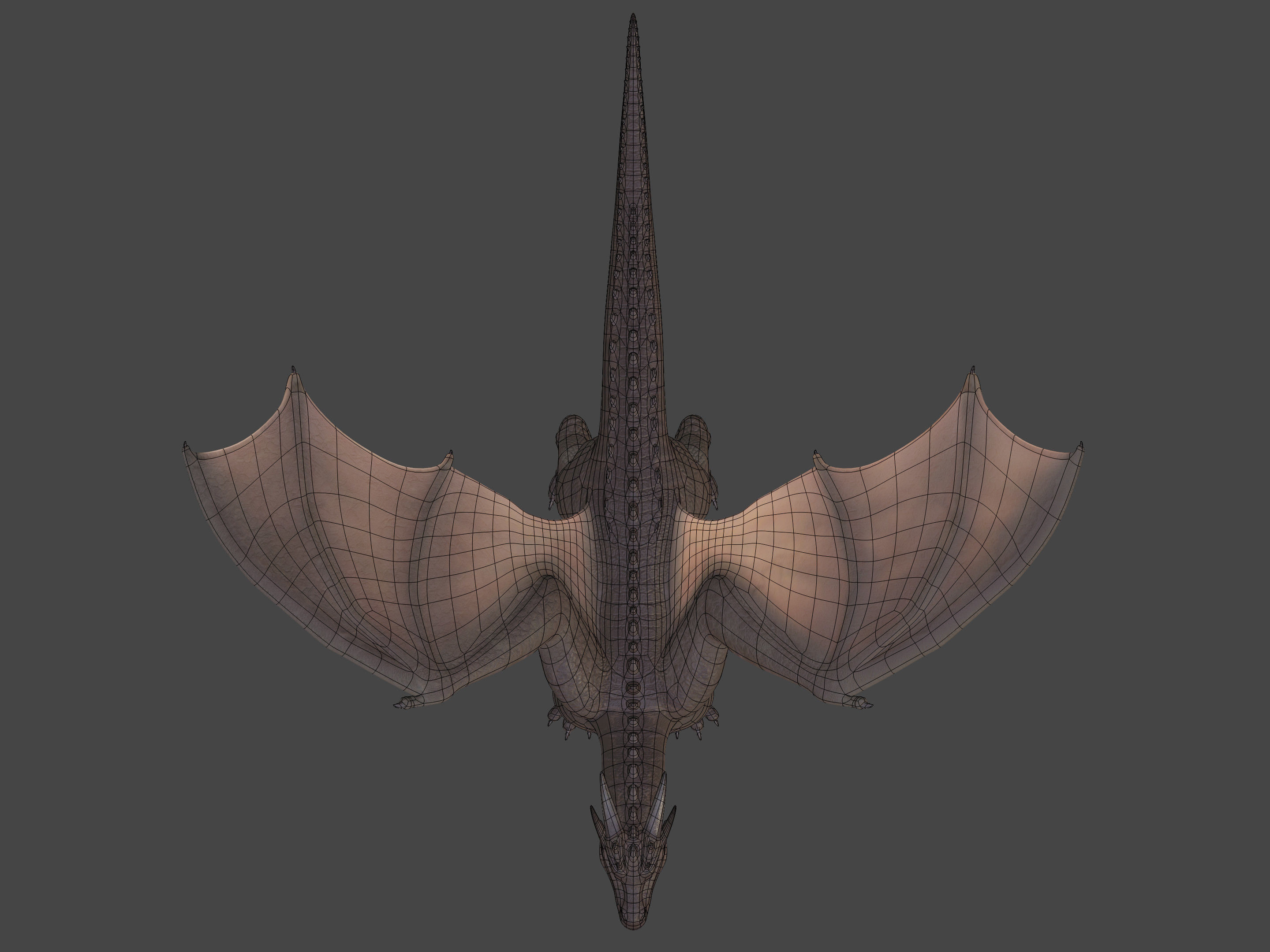 High Quality Textured Dragon Model Low-poly 3D model_21